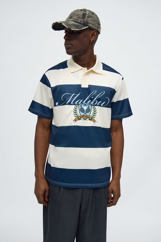 Malibu Striped Polo - Navy/combo