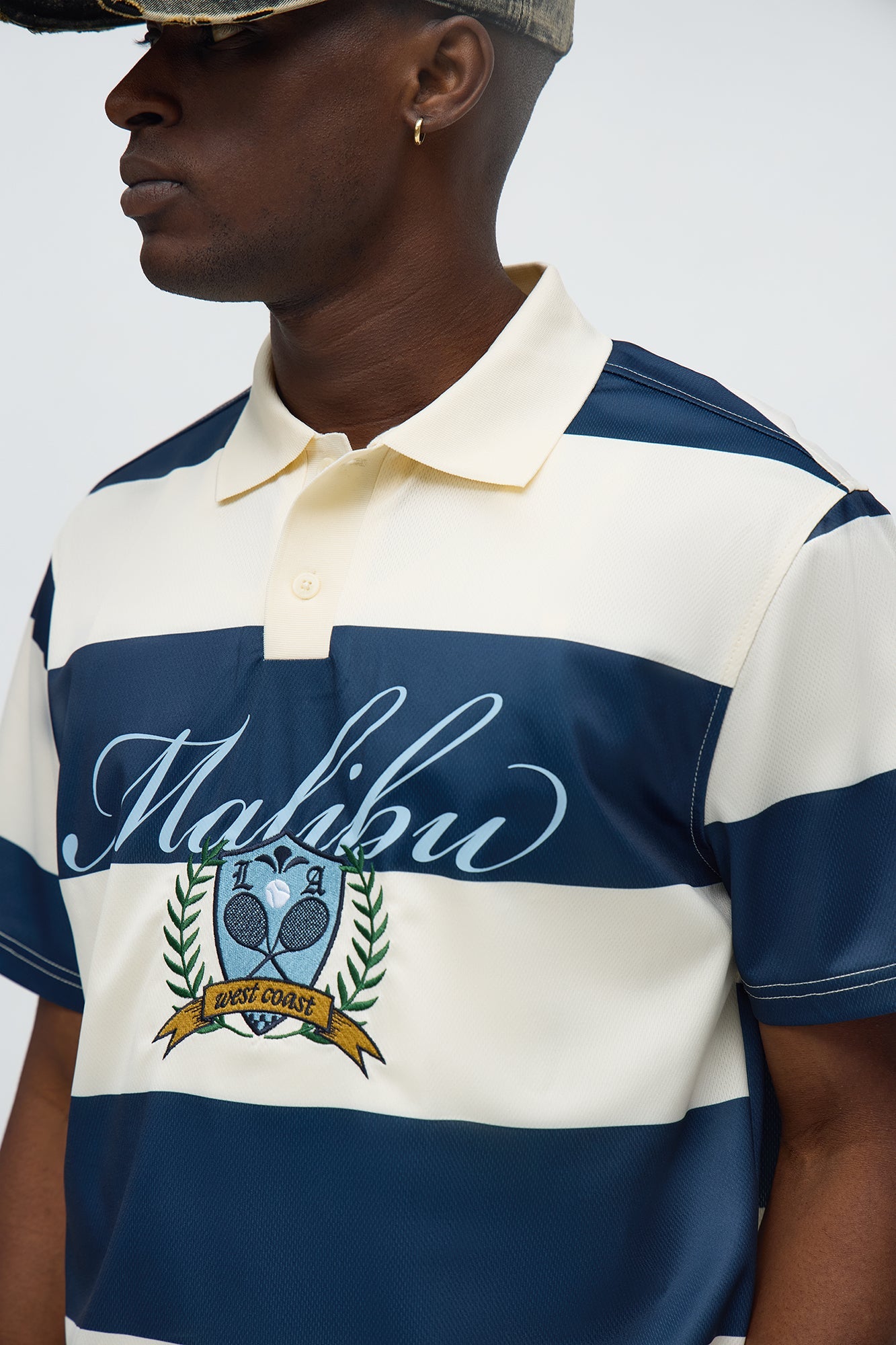 Malibu Striped Polo - Navy/combo