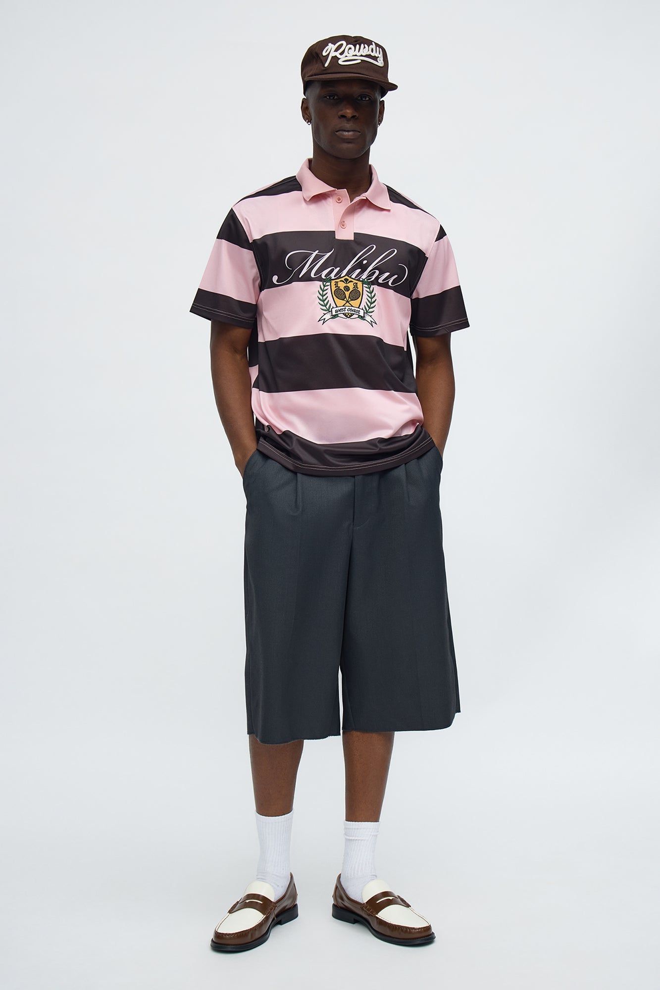 Malibu Striped Polo - Pink/combo