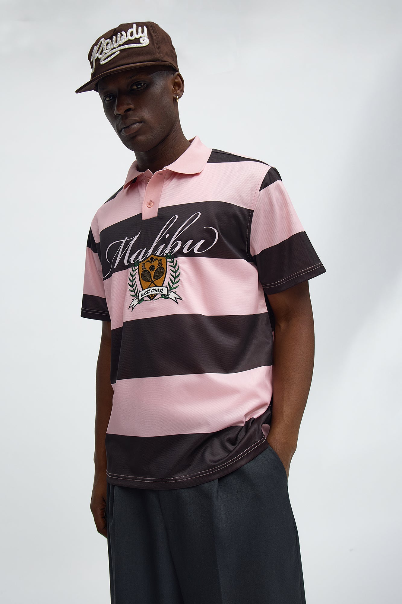 Malibu Striped Polo - Pink/combo