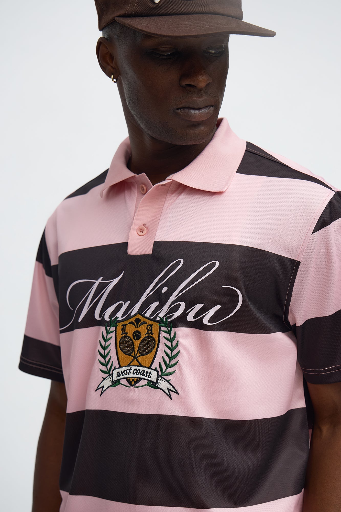 Malibu Striped Polo - Pink/combo