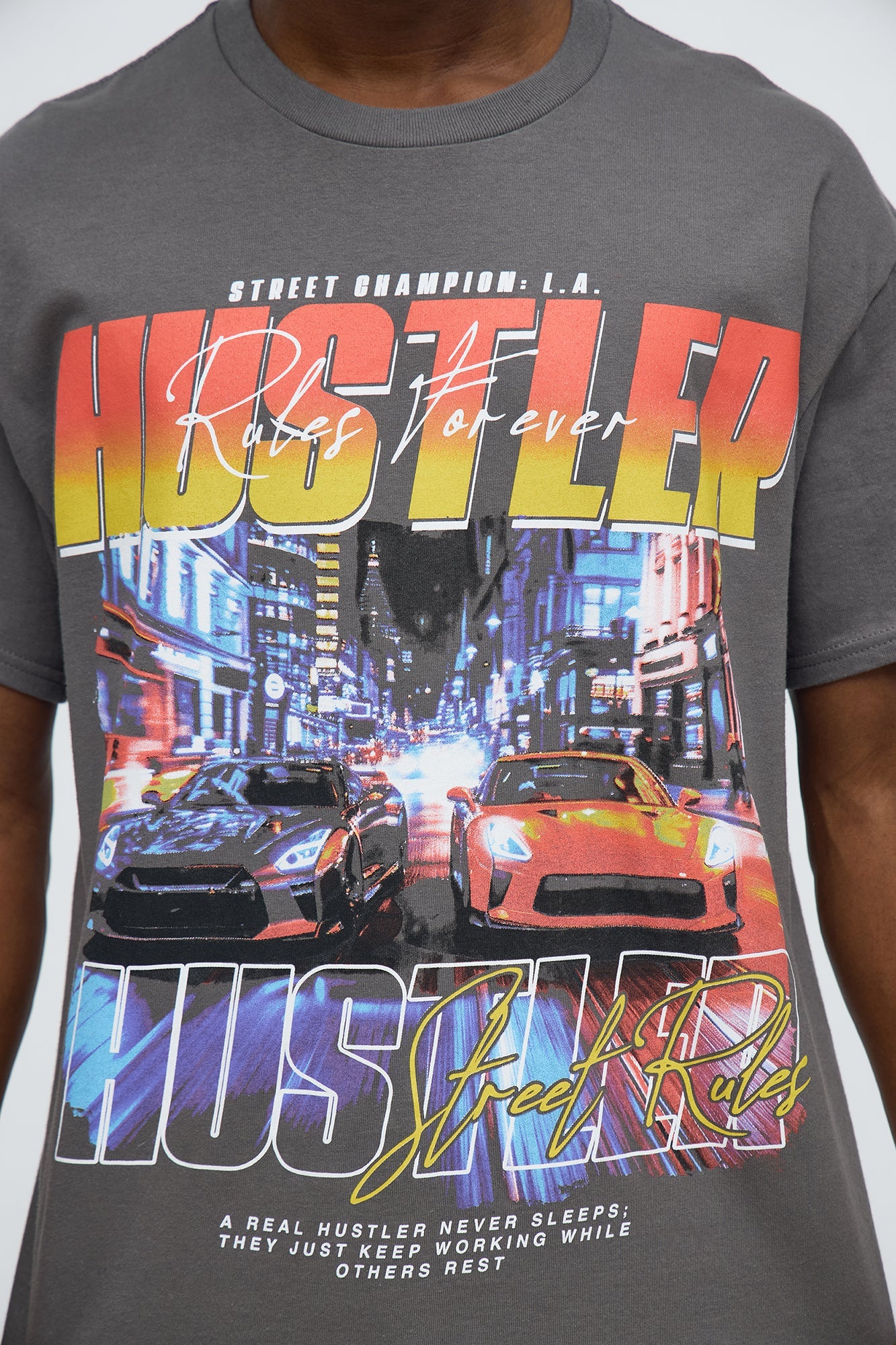 Hustler Tune Oversized Short Sleeve Tee - Charcoal