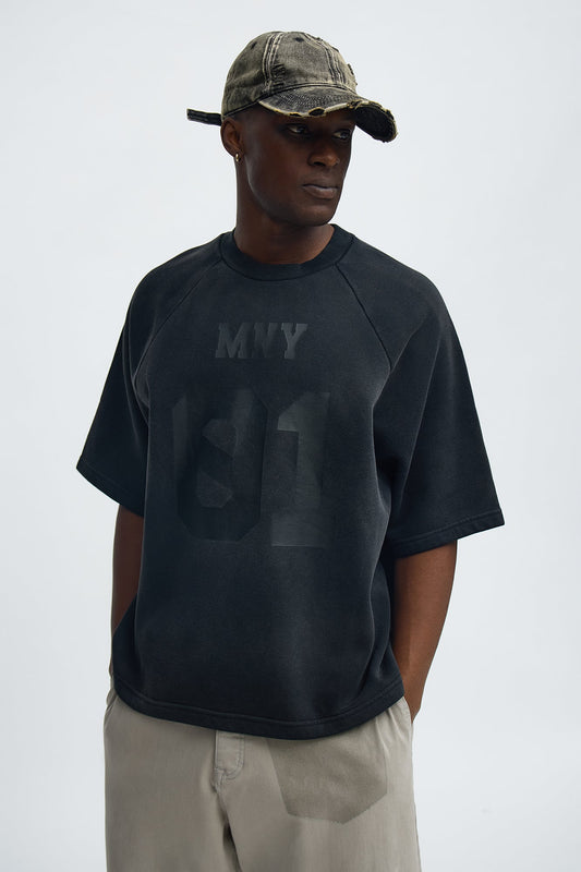 Money Short Sleeve Raglan Sweatshirt - Black