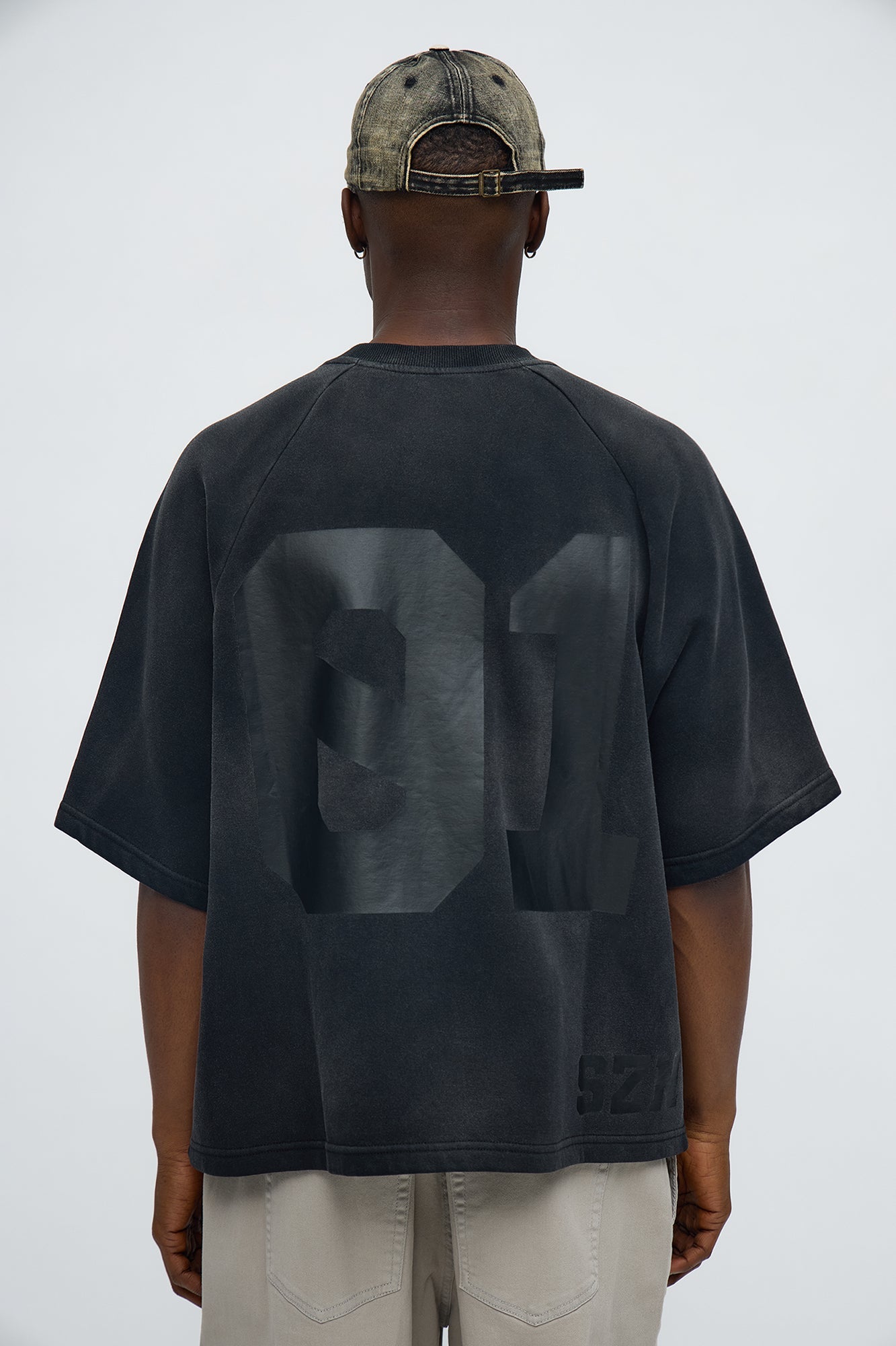 Money Short Sleeve Raglan Sweatshirt - Black