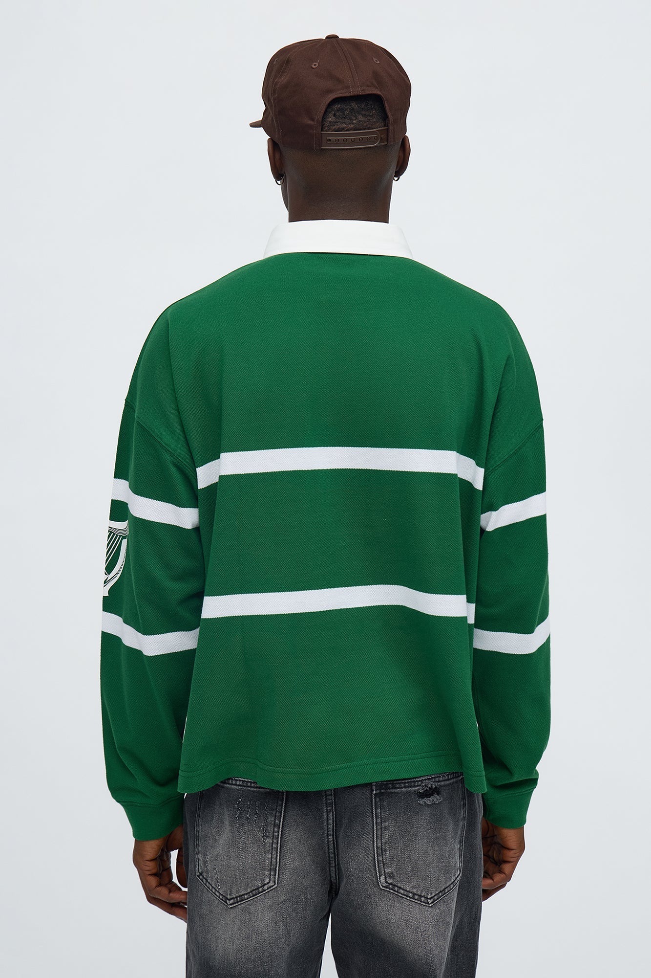 Guinness Long Sleeve Polo - Green/combo