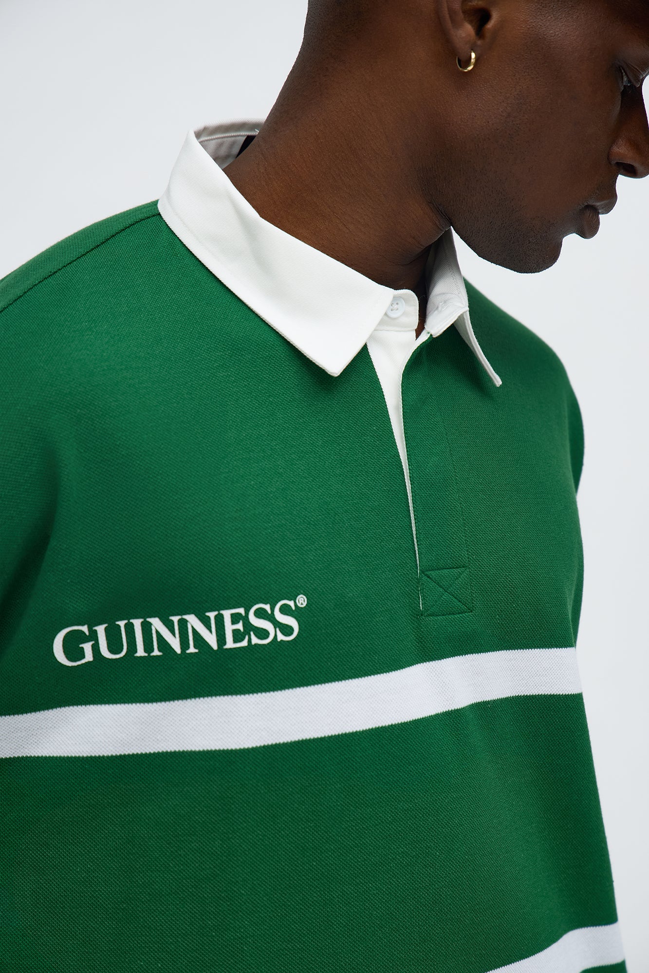 Guinness Long Sleeve Polo - Green/combo