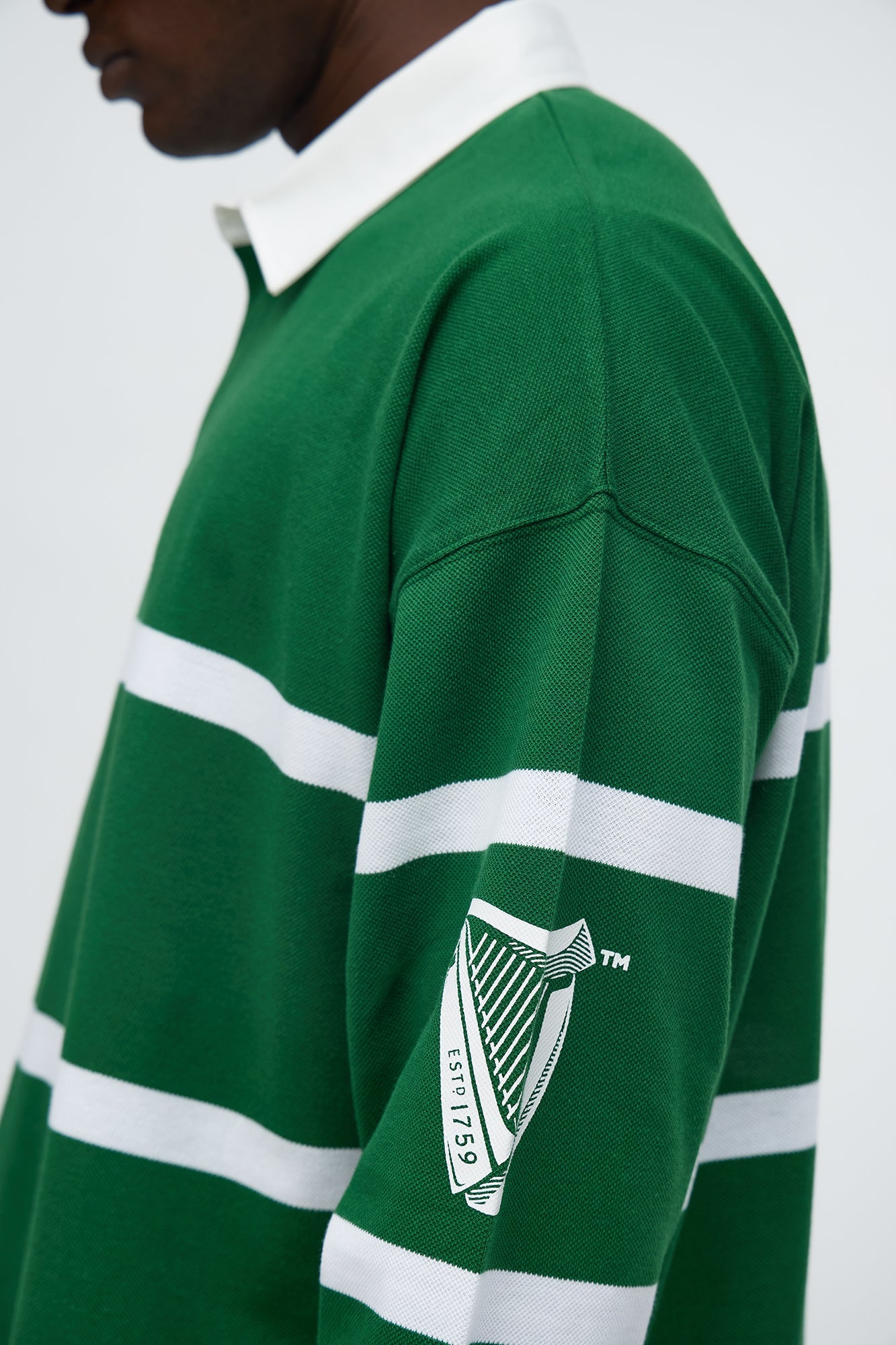 Guinness Long Sleeve Polo - Green/combo