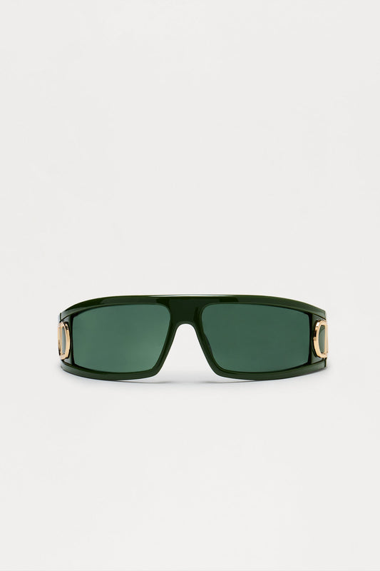 Sleeked Shield Sunglasses - Olive