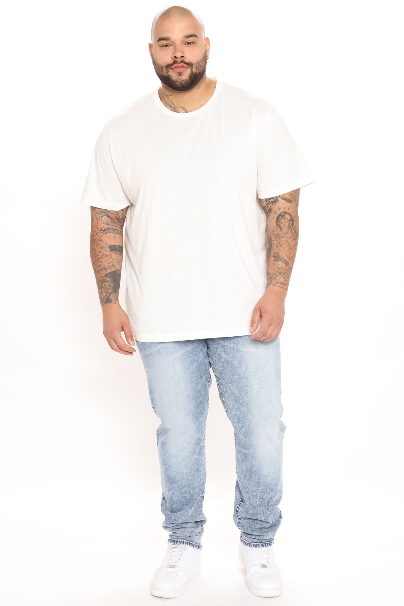 Mike Straight Taper Jeans - Bleach Blue Wash