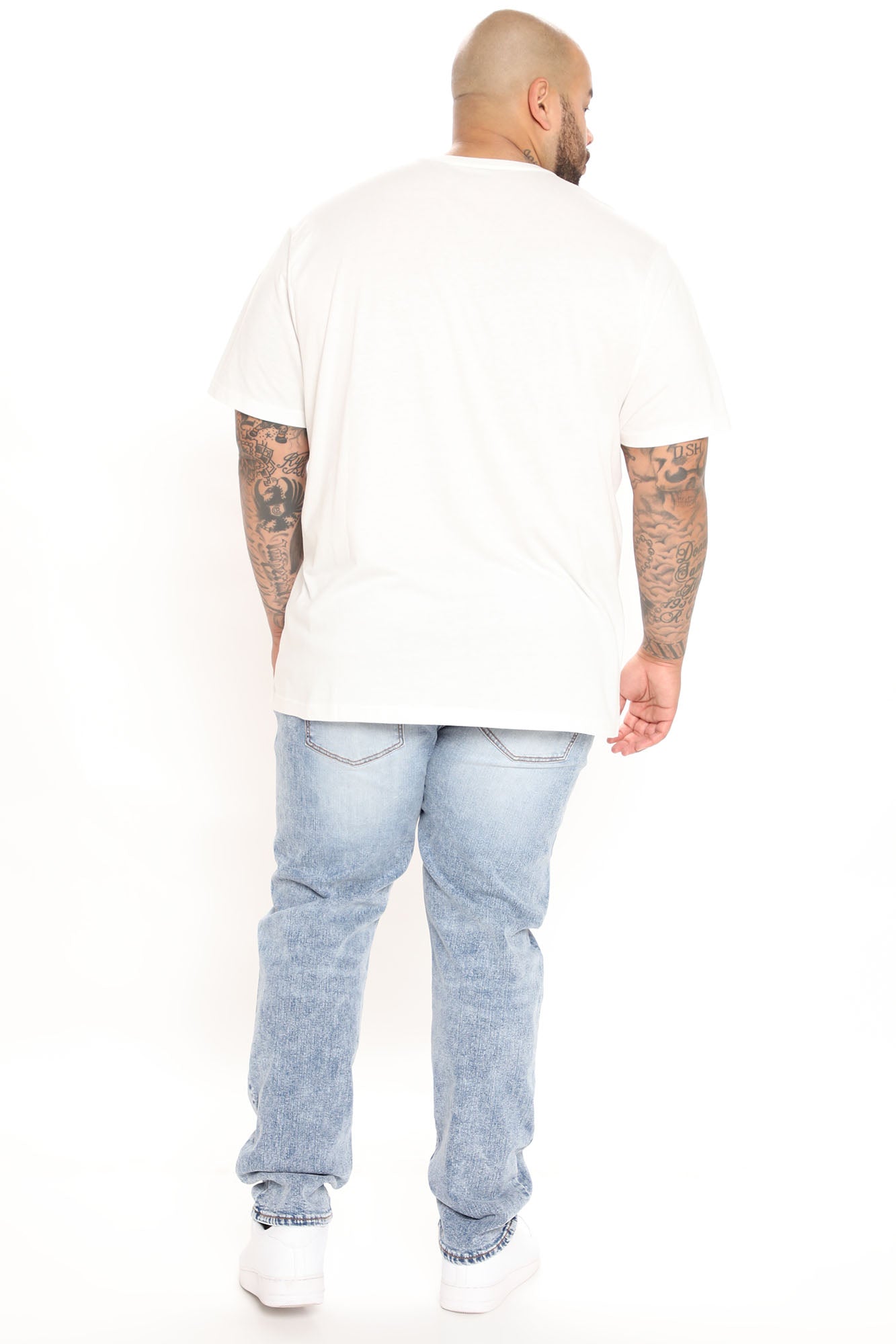 Mike Straight Taper Jeans - Bleach Blue Wash