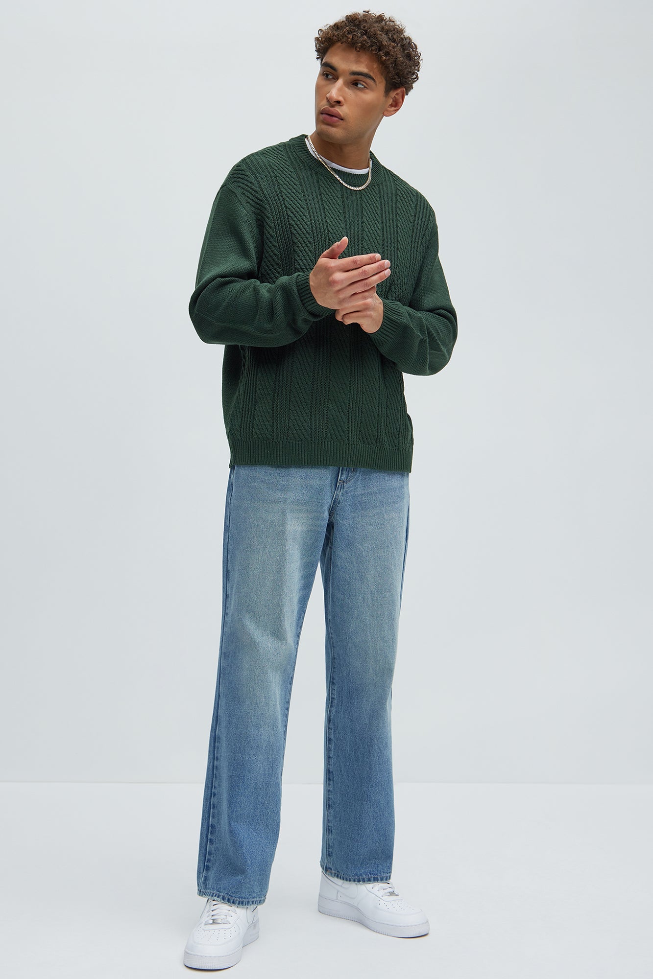 All Night Long Crewneck Sweater - Green