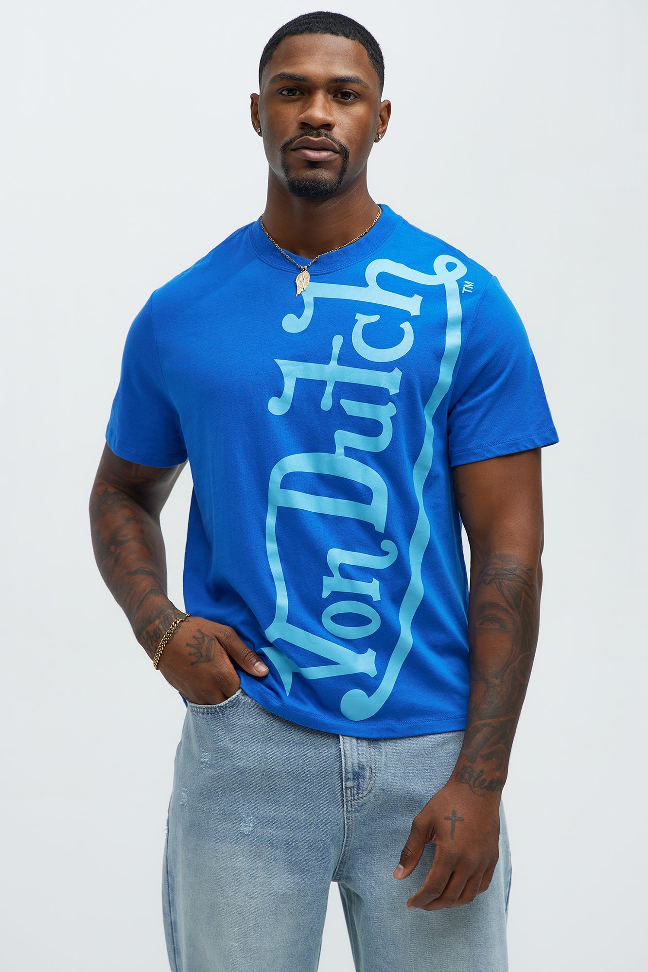 Von Dutch Blasted Short Sleeve Tee - Blue