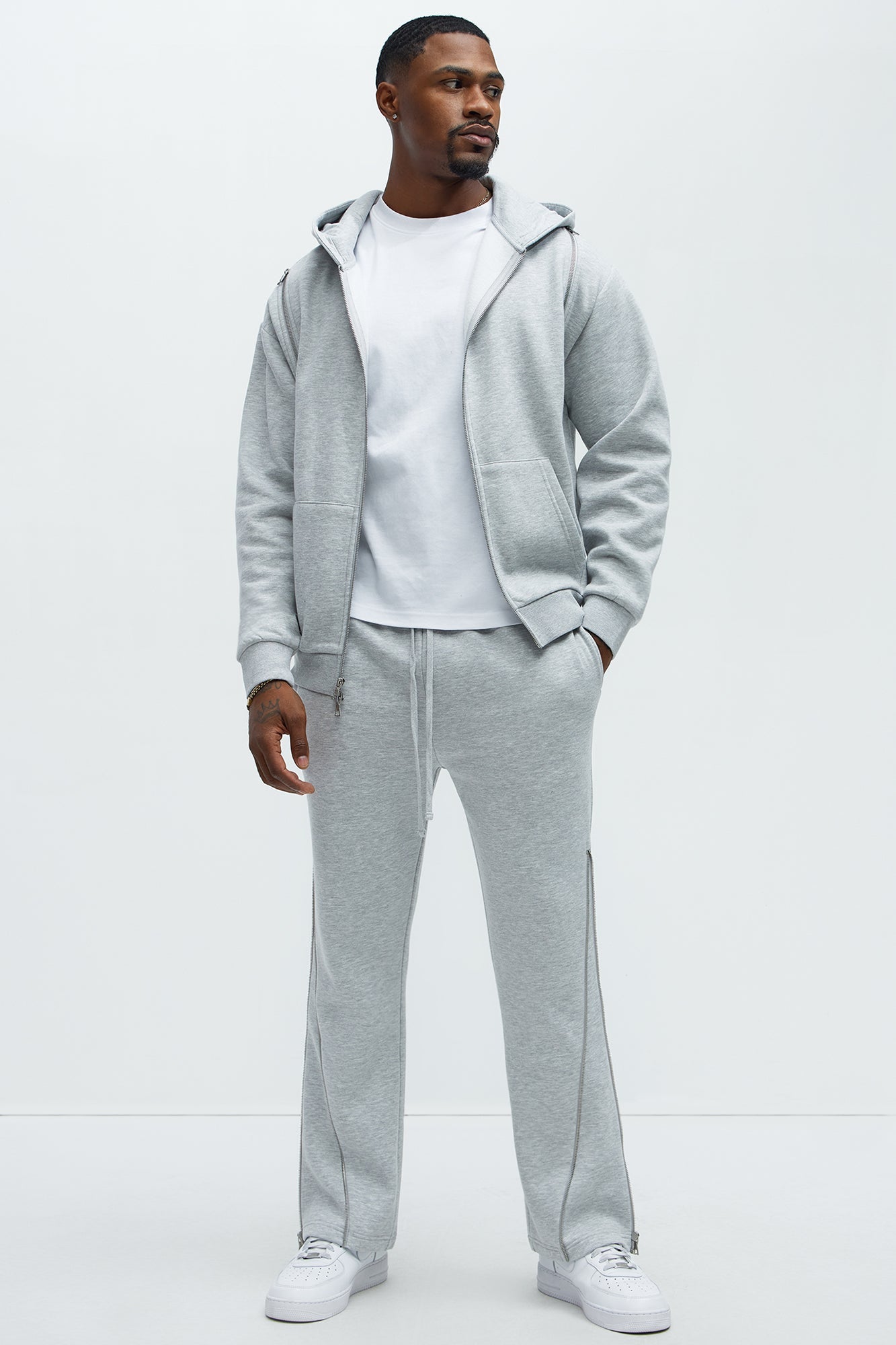 Tyson Stay Away Relaxed Flare Sweatpants - Heather Grey