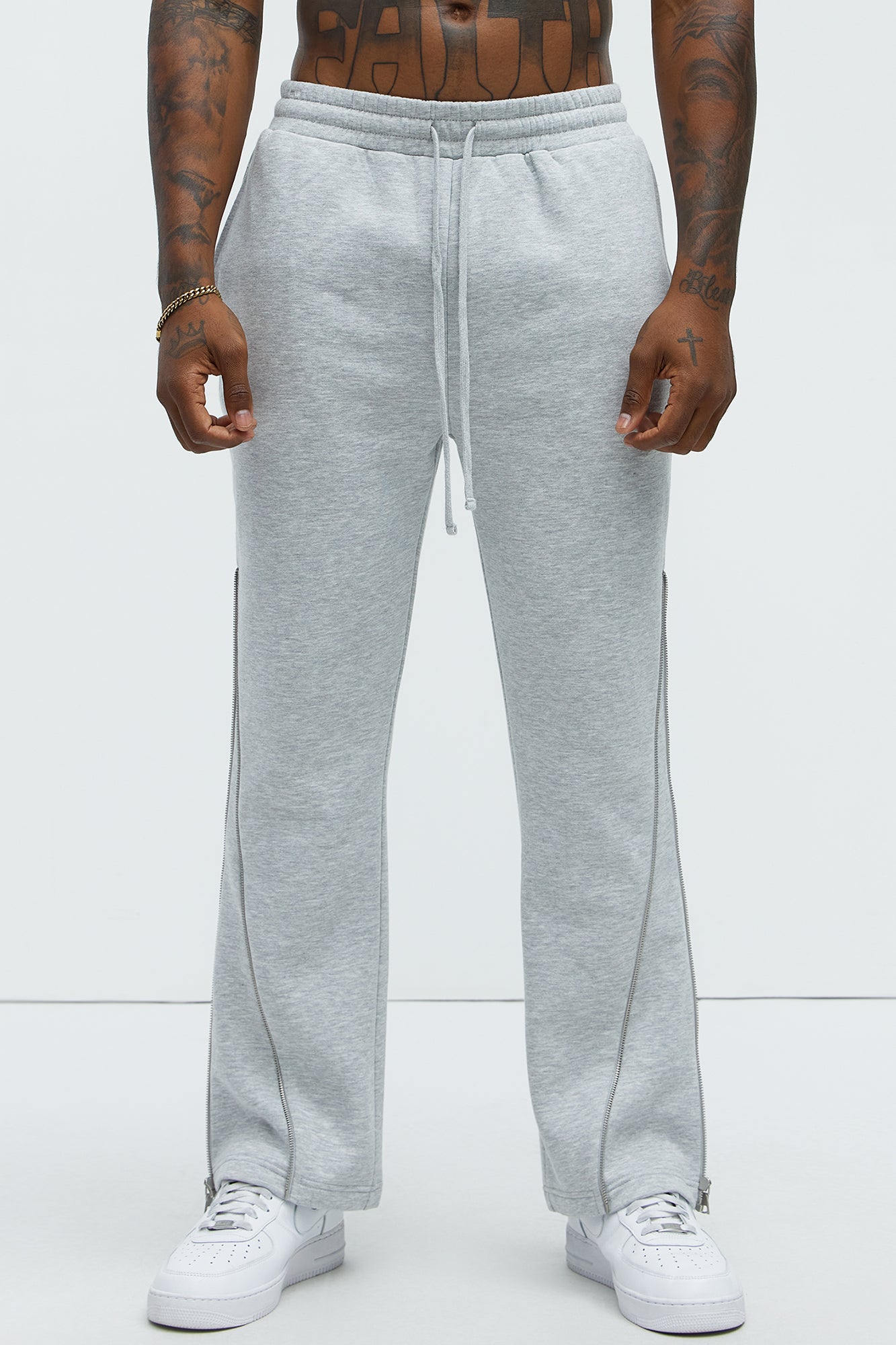 Tyson Stay Away Relaxed Flare Sweatpants - Heather Grey