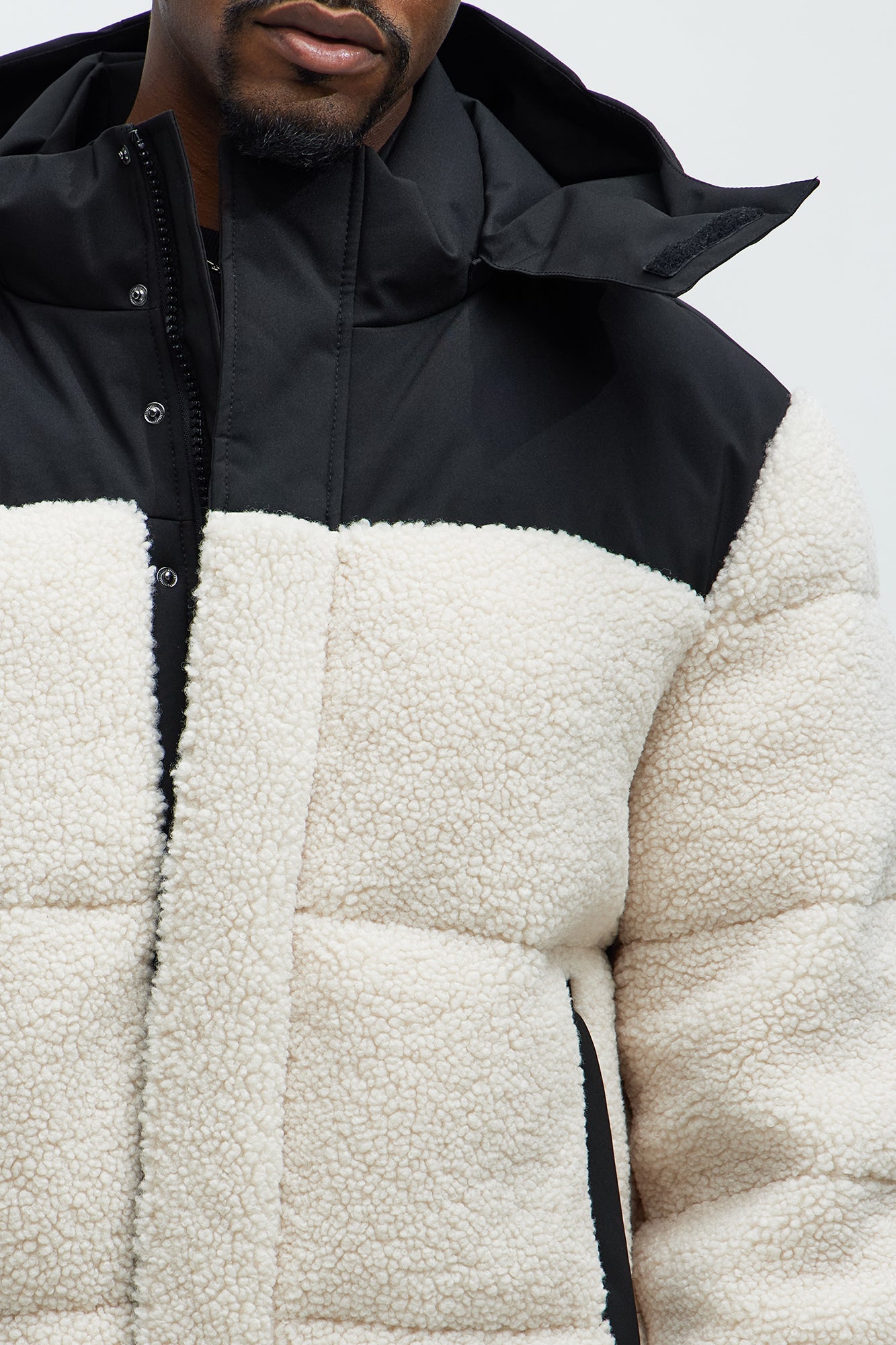 Real Thoughts Colorblock Puffer - Tan/Multi