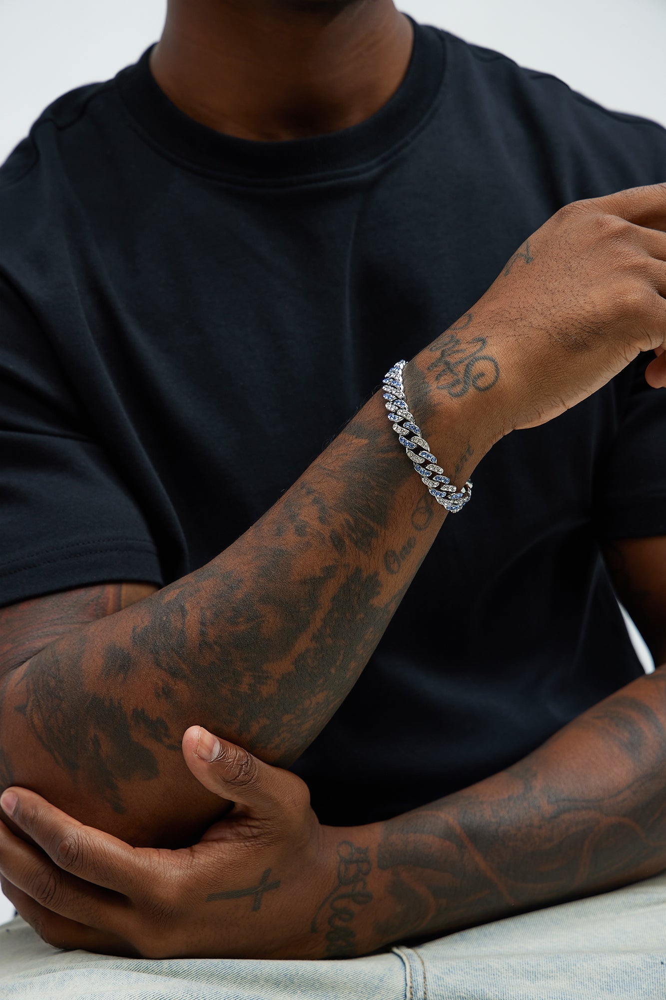 Modern Chain Bracelet - Silver/Blue