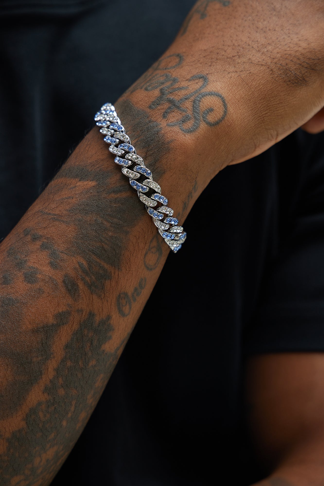 Modern Chain Bracelet - Silver/Blue