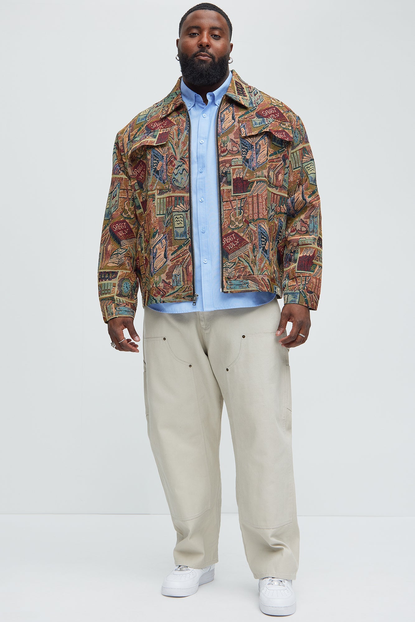 Feelin A Way Tapestry Zip Jacket - Multi Color