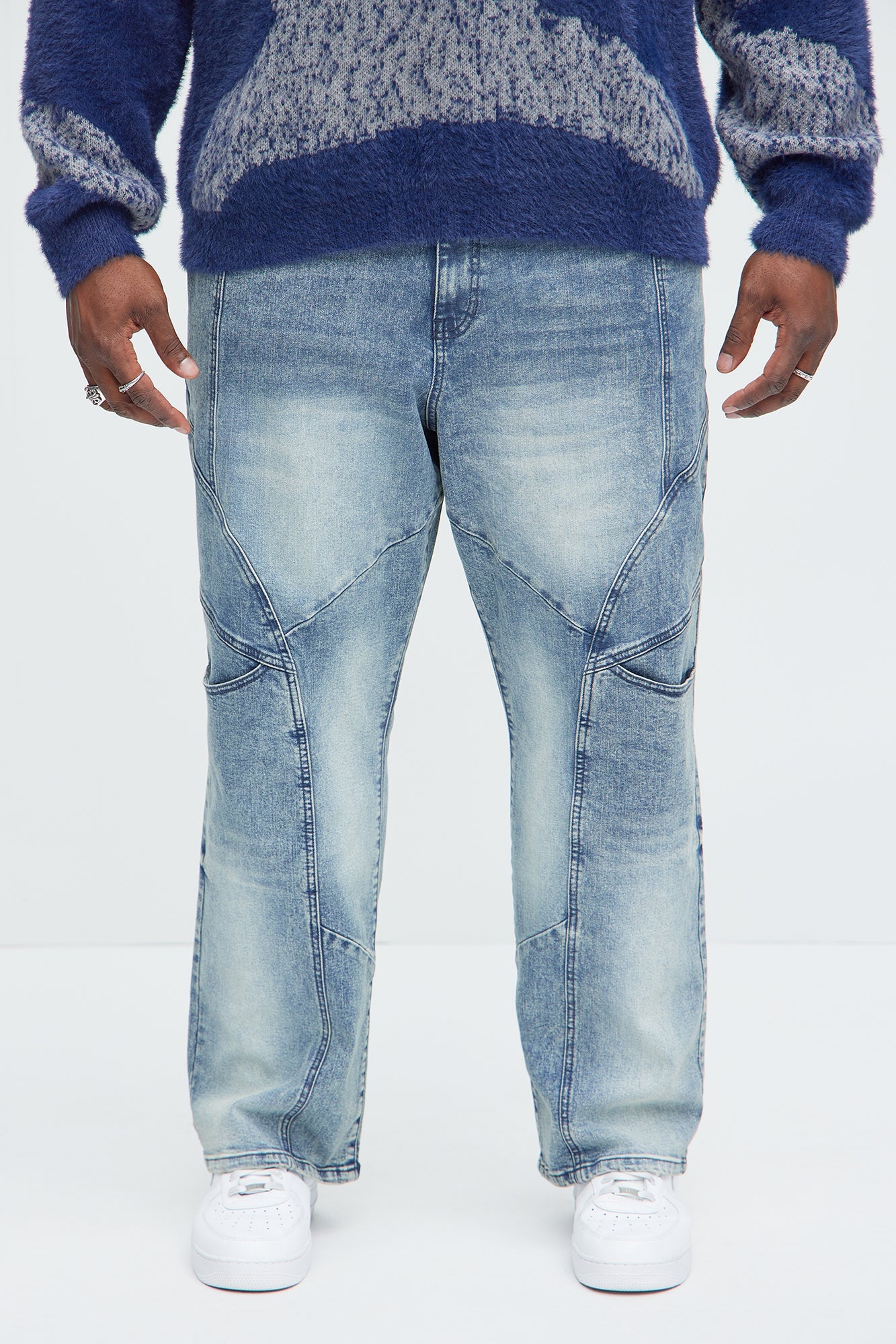 Trent Straight Utility Jeans - Medium Wash