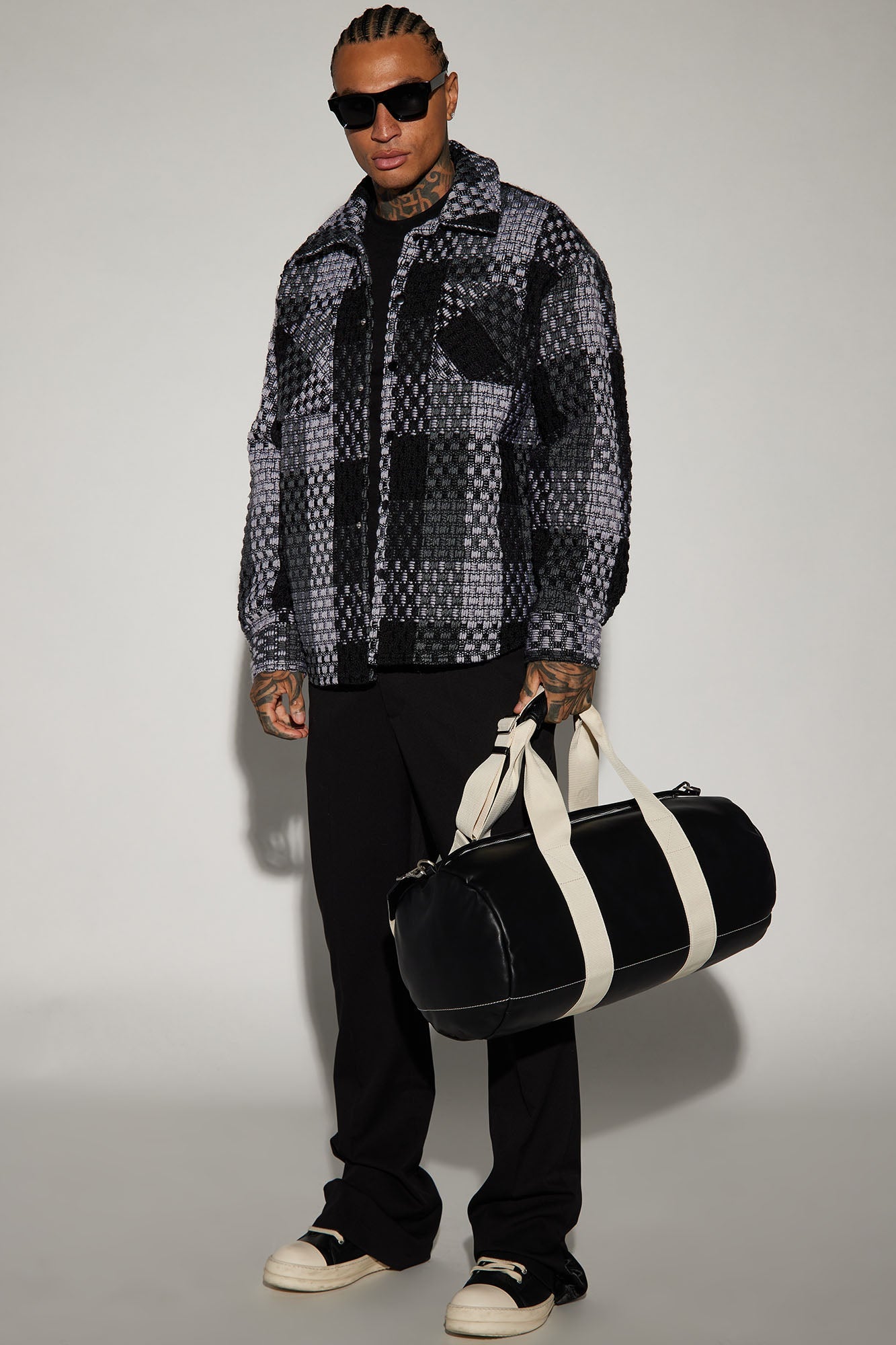 Beverly Tweed Shacket - Grey/combo