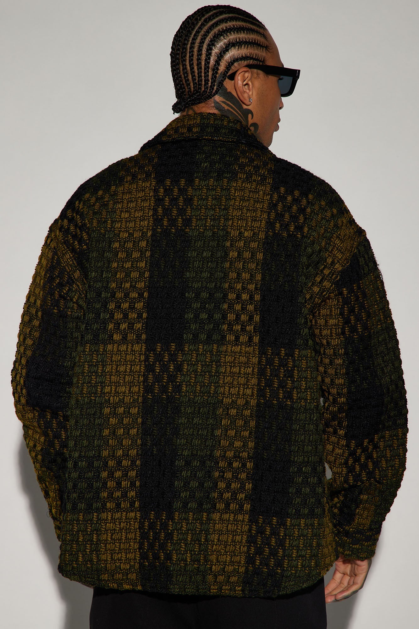 Beverly Tweed Shacket - Green/combo
