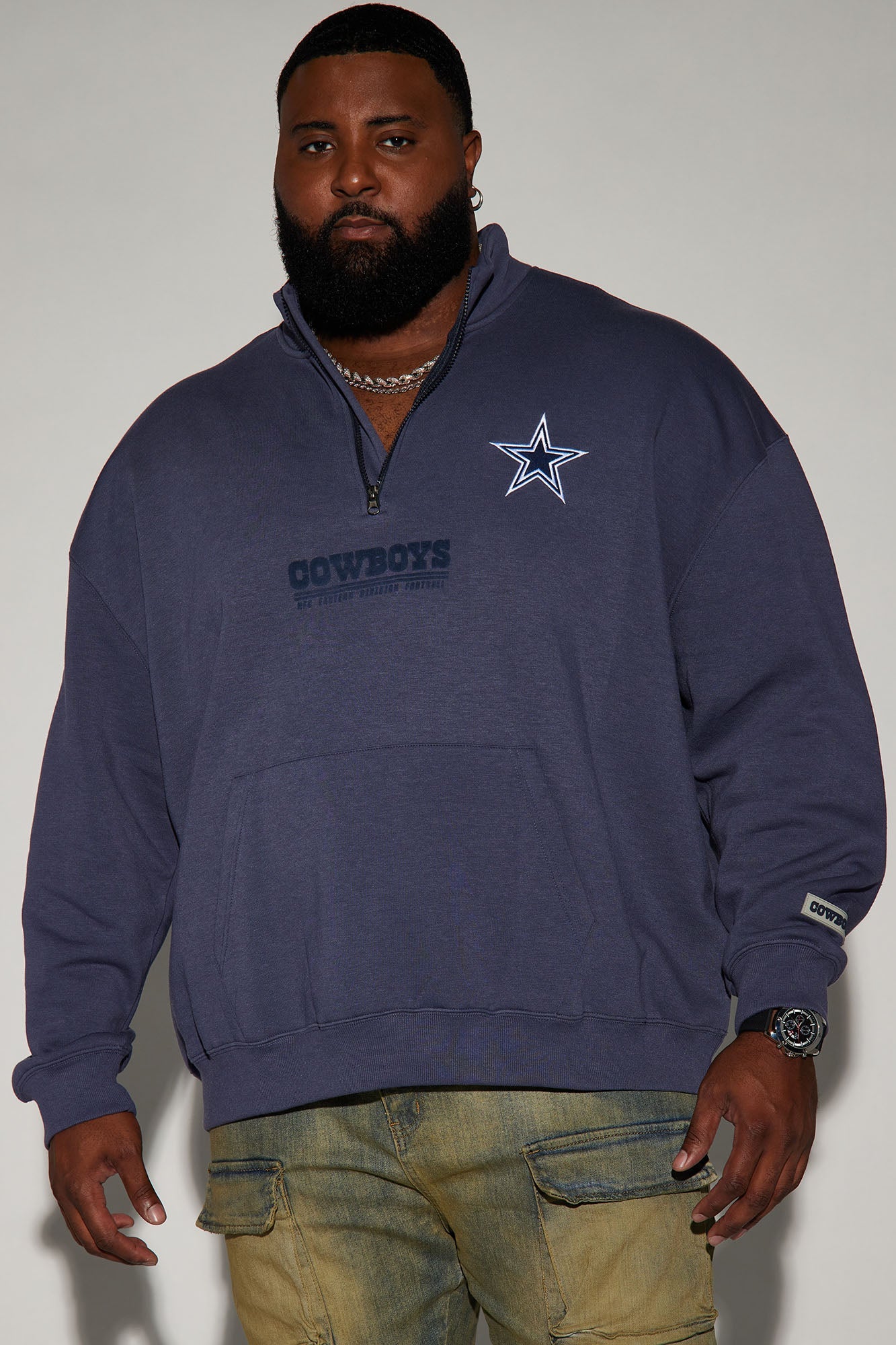 Cowboys Essential Quarter Zip Sweatershirt - Navy/combo