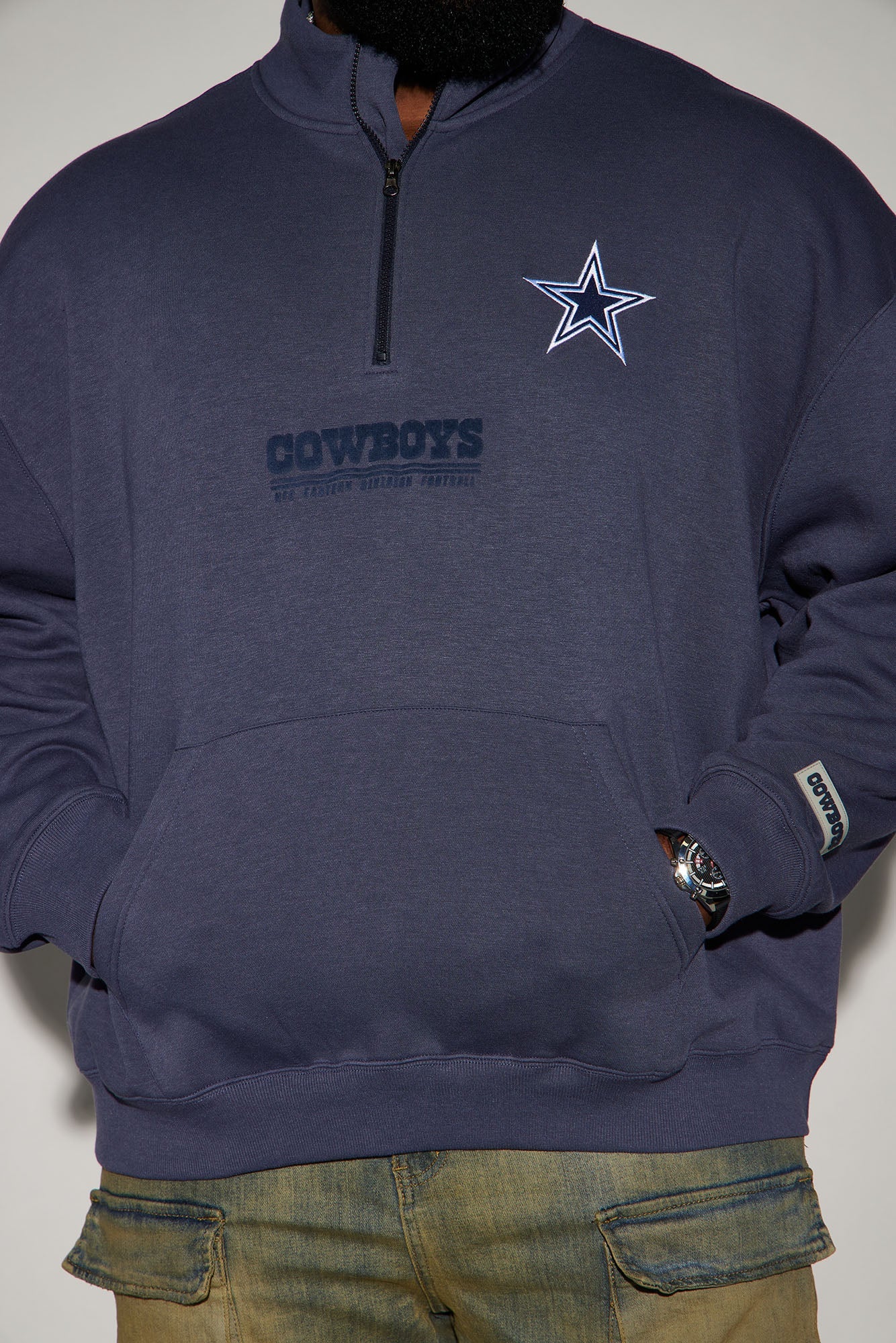 Cowboys Essential Quarter Zip Sweatershirt - Navy/combo