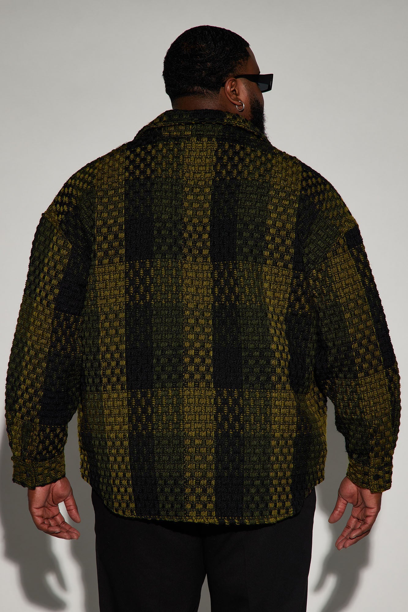 Beverly Tweed Shacket - Green/combo