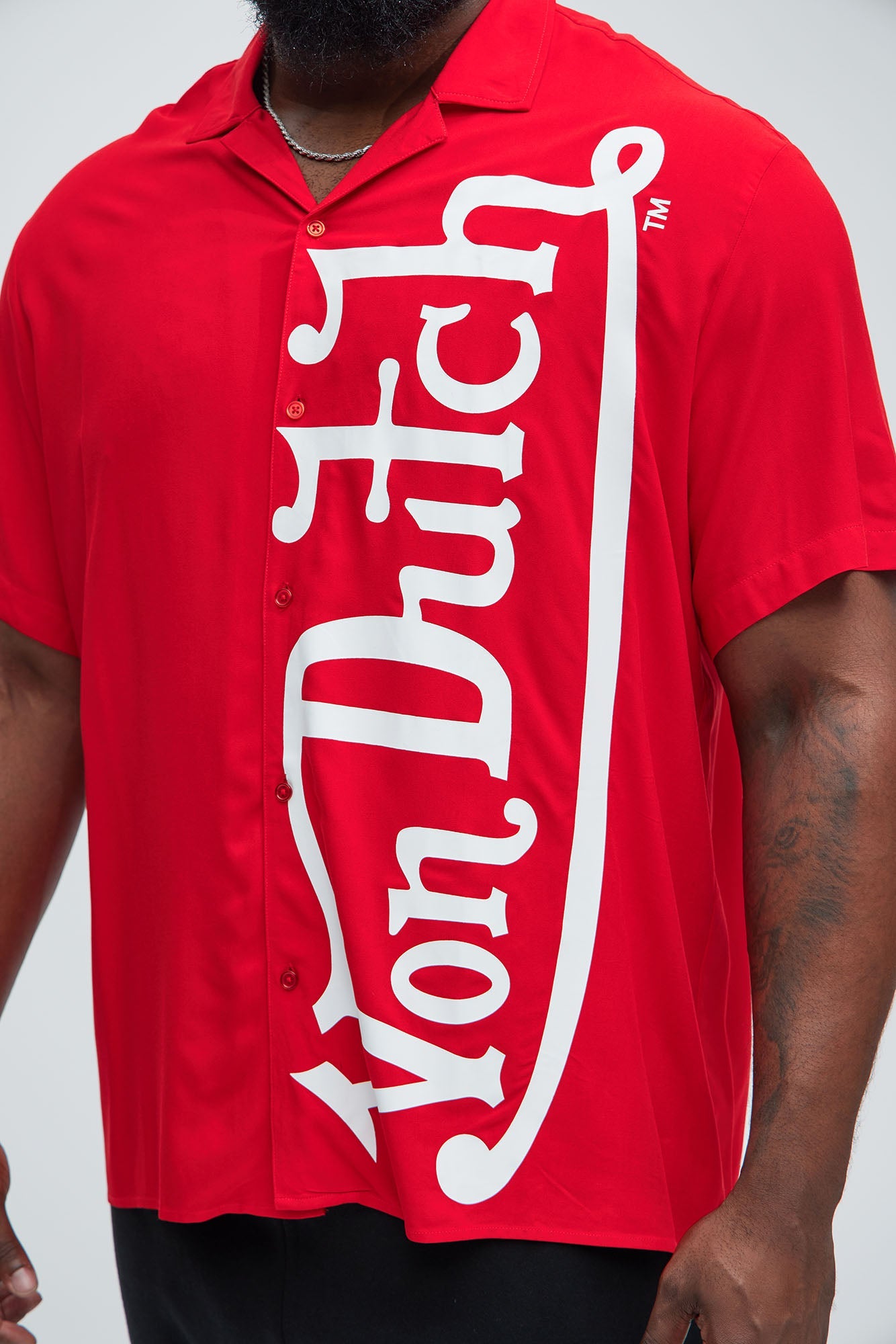 Von Dutch Oversized White Font Shirt - Red