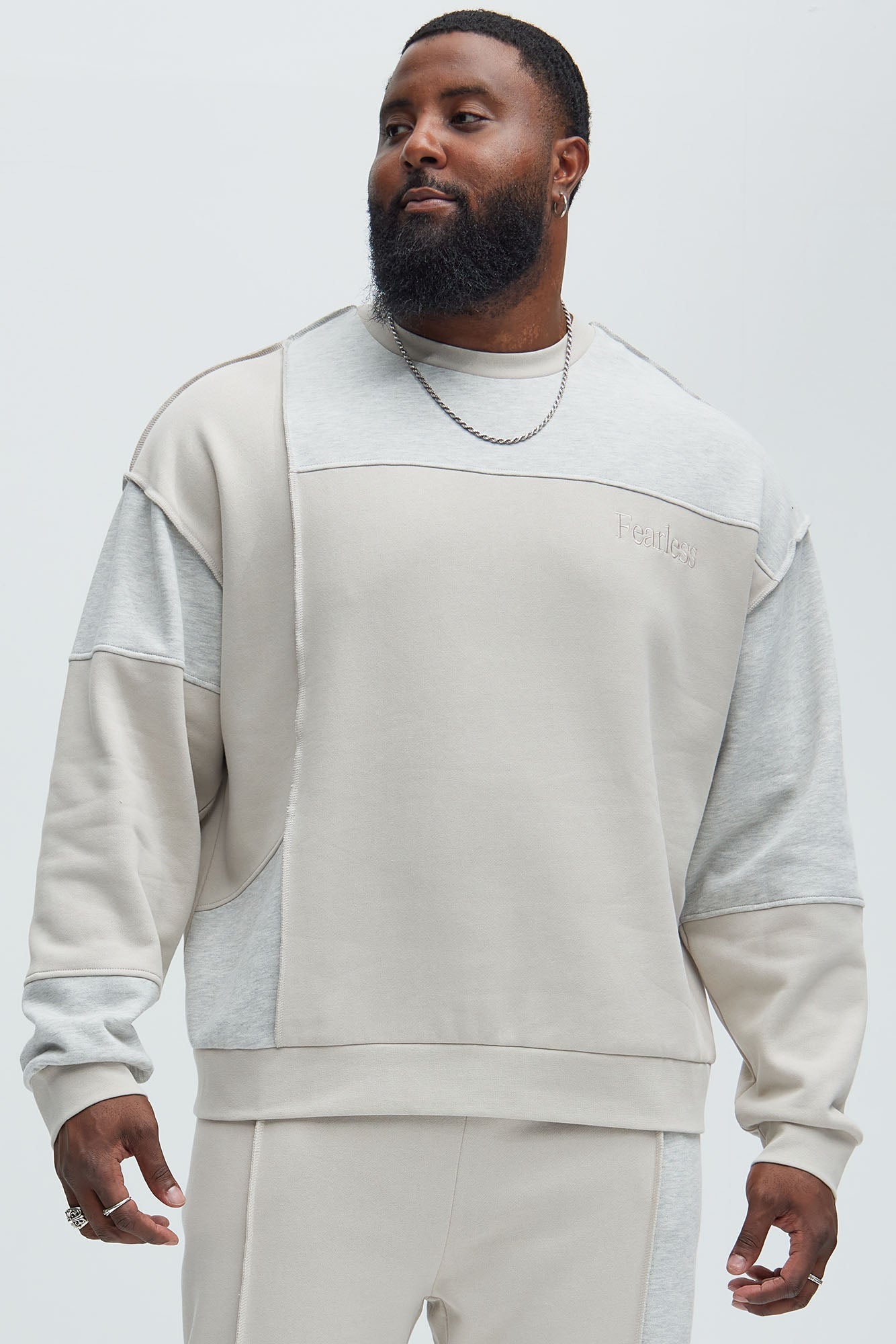 Block The Fear Crewneck Sweatshirt - Grey