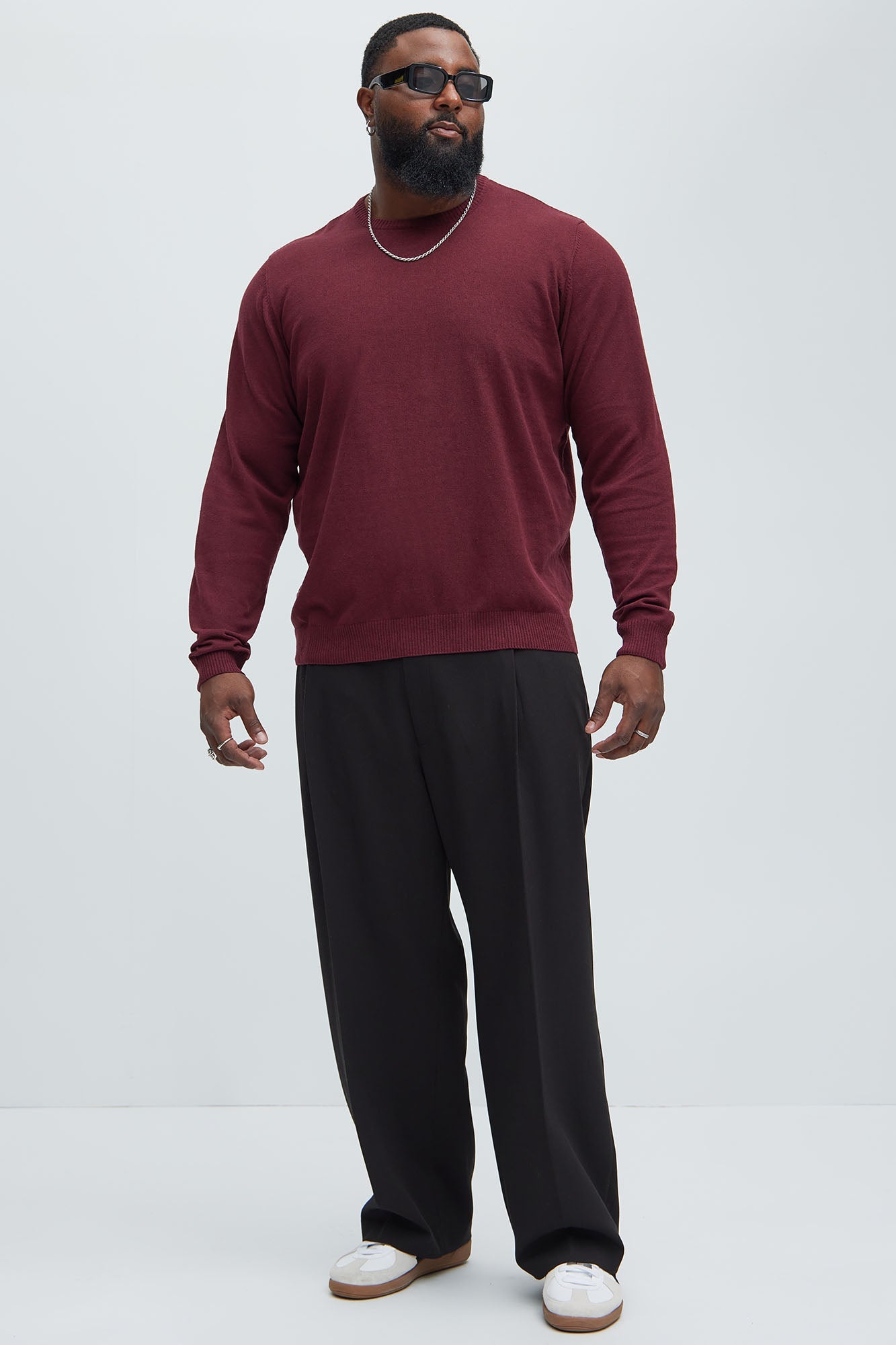 Cozy and Cool Crewneck Sweater - Burgundy