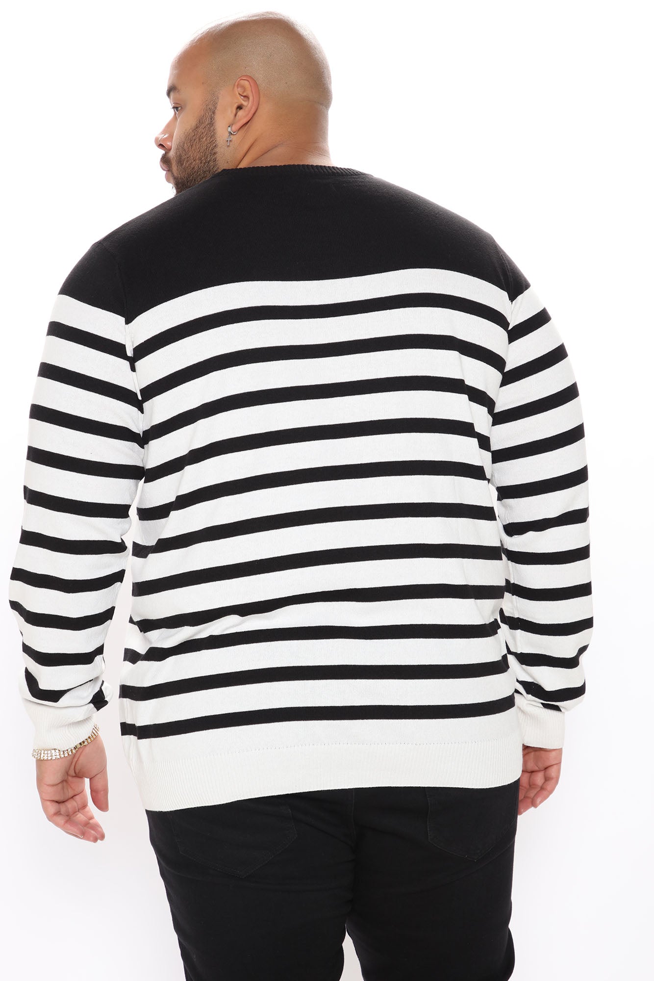 Cozy and Cool Crewneck Sweater - Black/combo