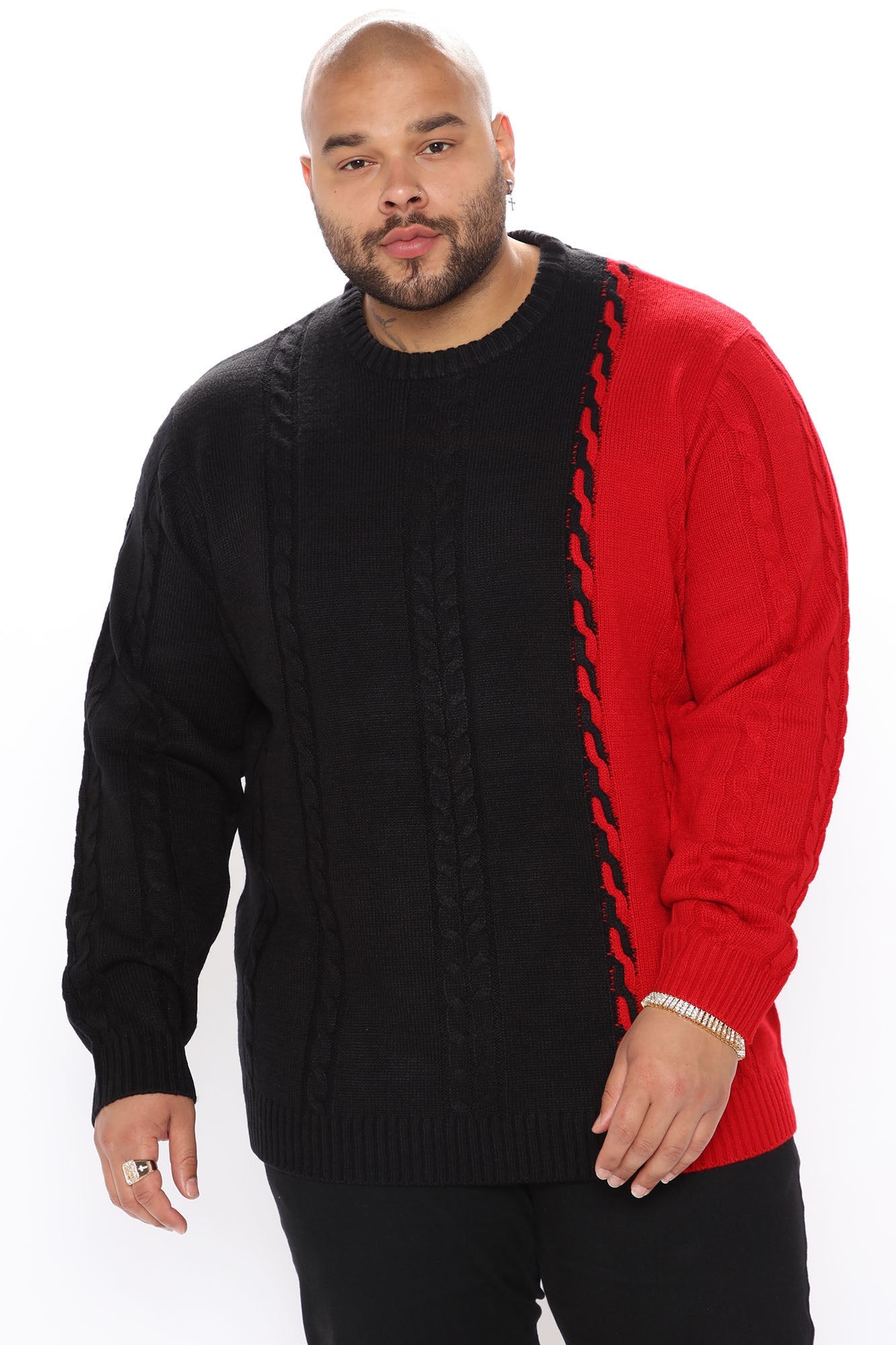 Cody Cable Knit Sweater - Black/combo