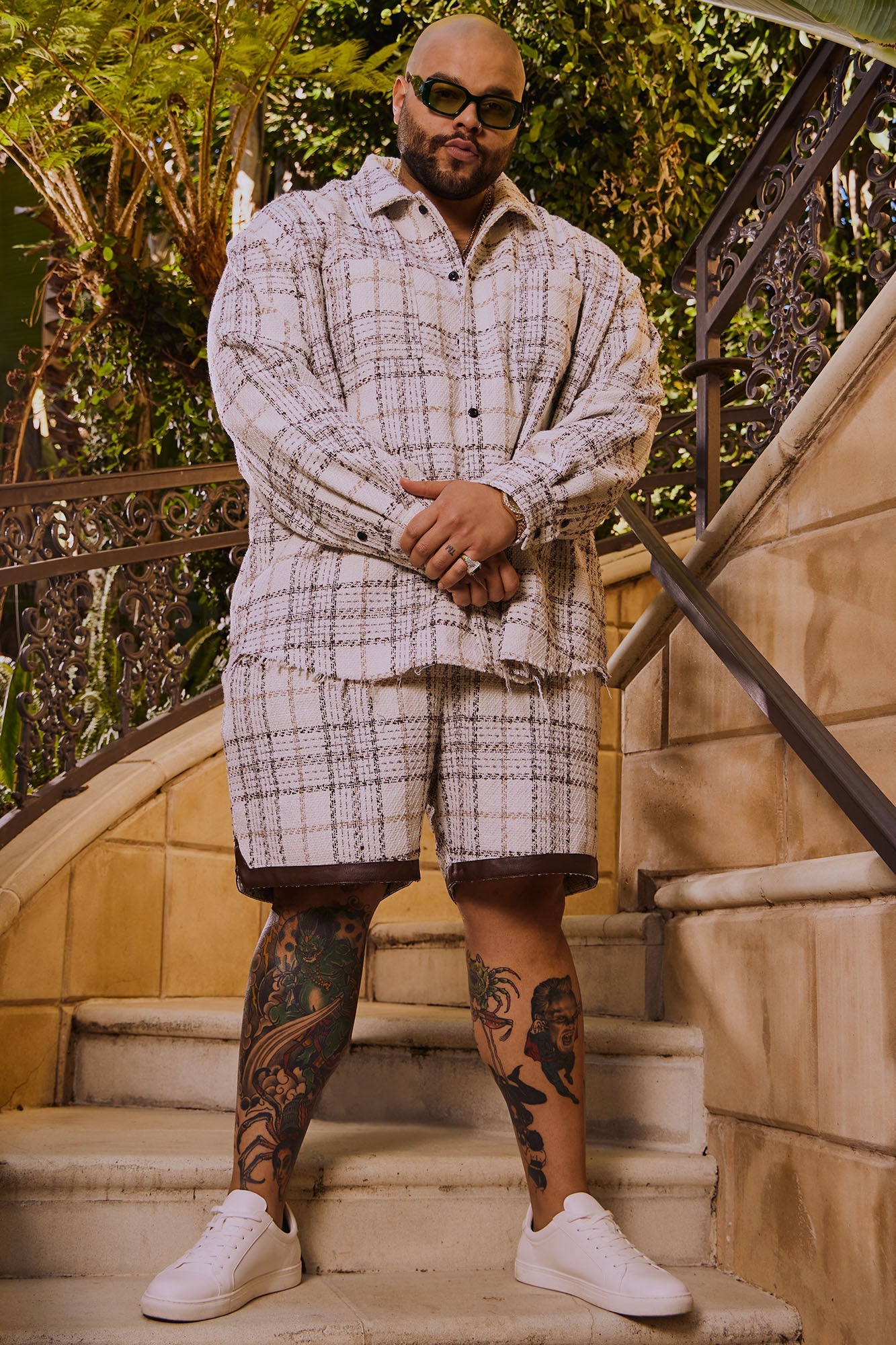 Casual Act Plaid Shacket - White/combo