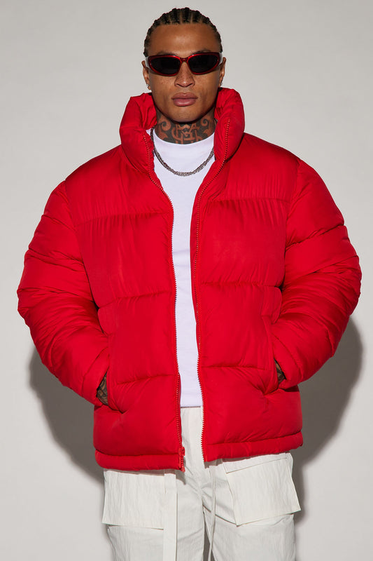 Nothing Compares Puffer Jacket - Red