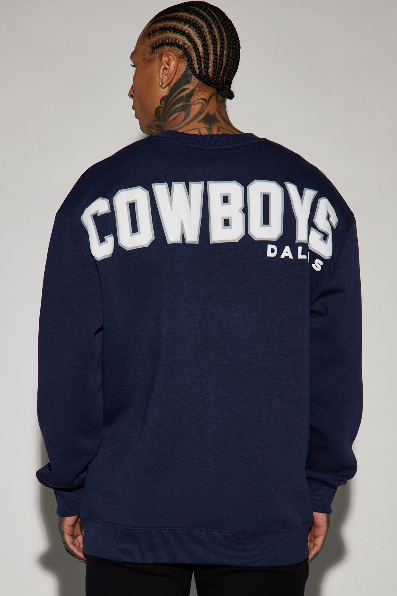 Cowboys Higher Education Fleece Crew Neck Sweater - Navy/combo