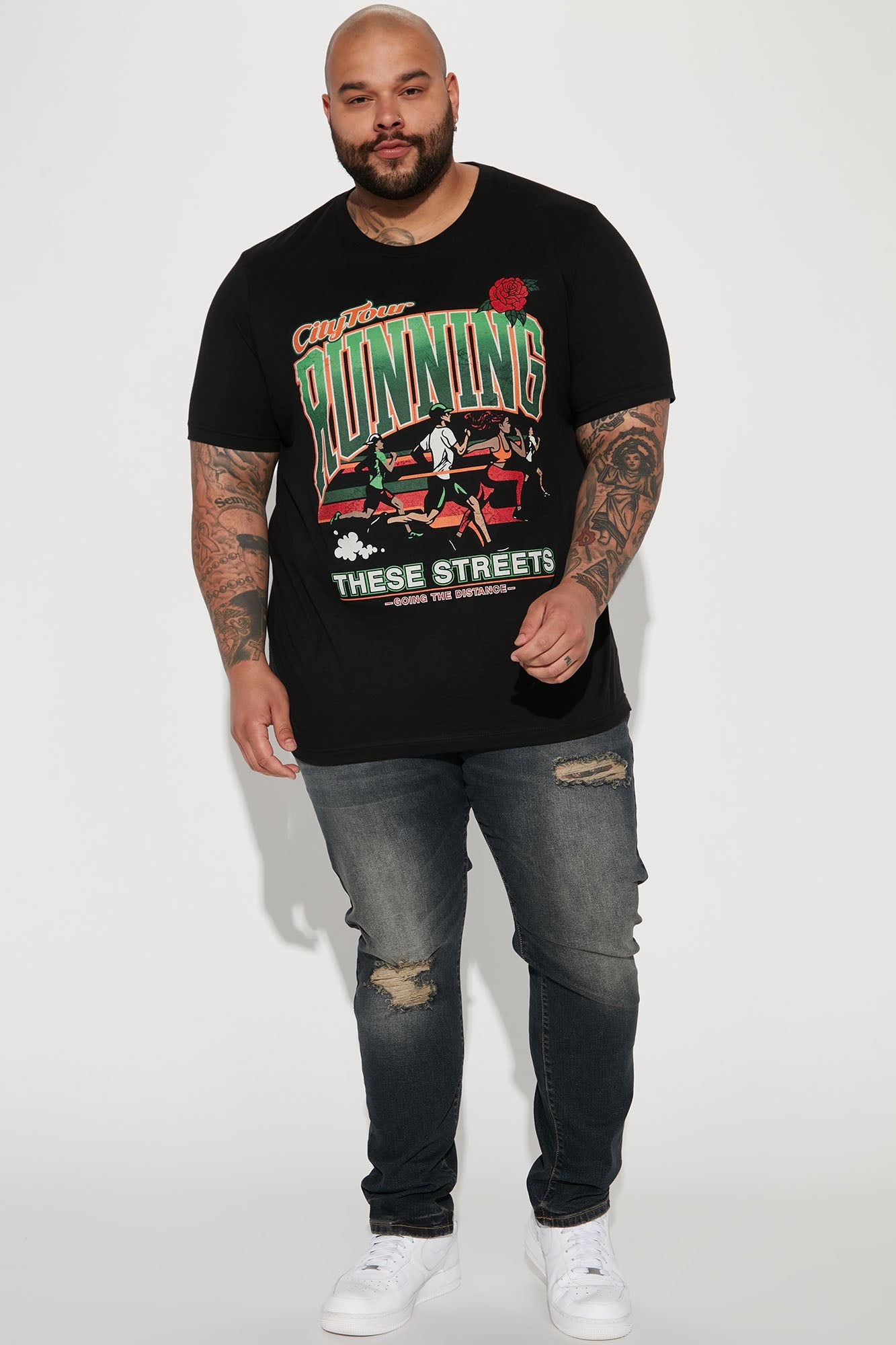 Day To Day Distressed Slim Jeans - Dark Wash