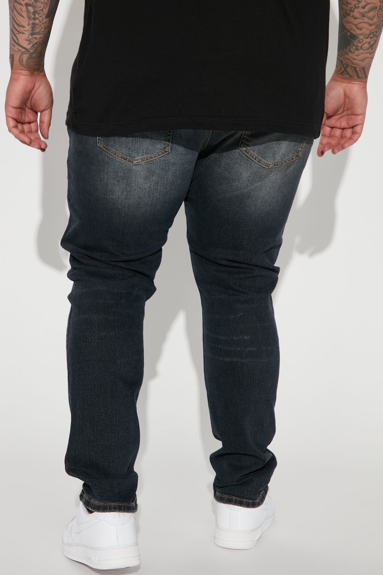 Day To Day Distressed Slim Jeans - Dark Wash