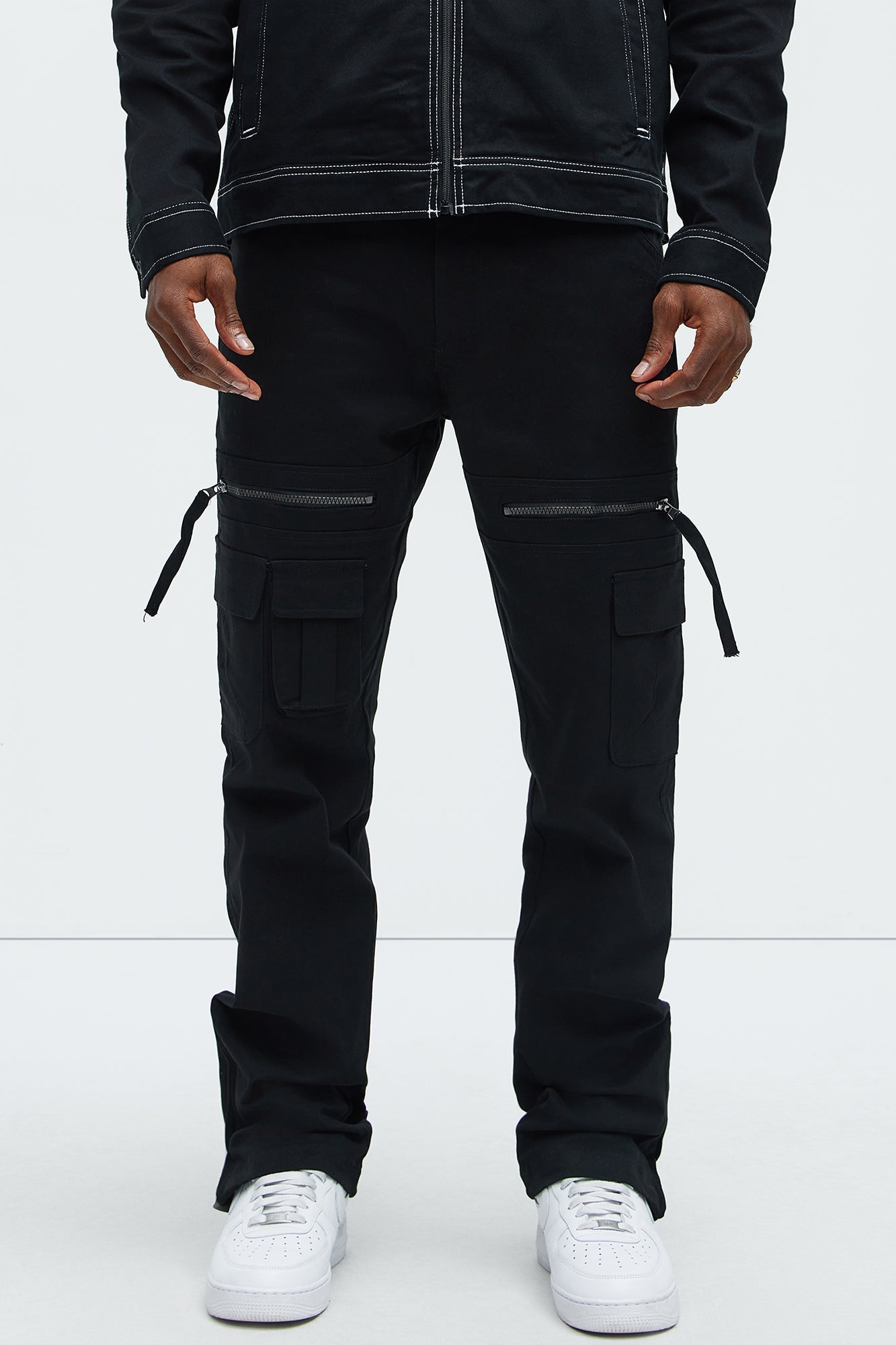 Camera Flash On Cargo Pants - Black