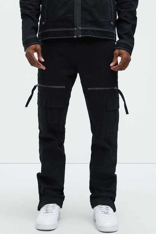Camera Flash On Cargo Pants - Black