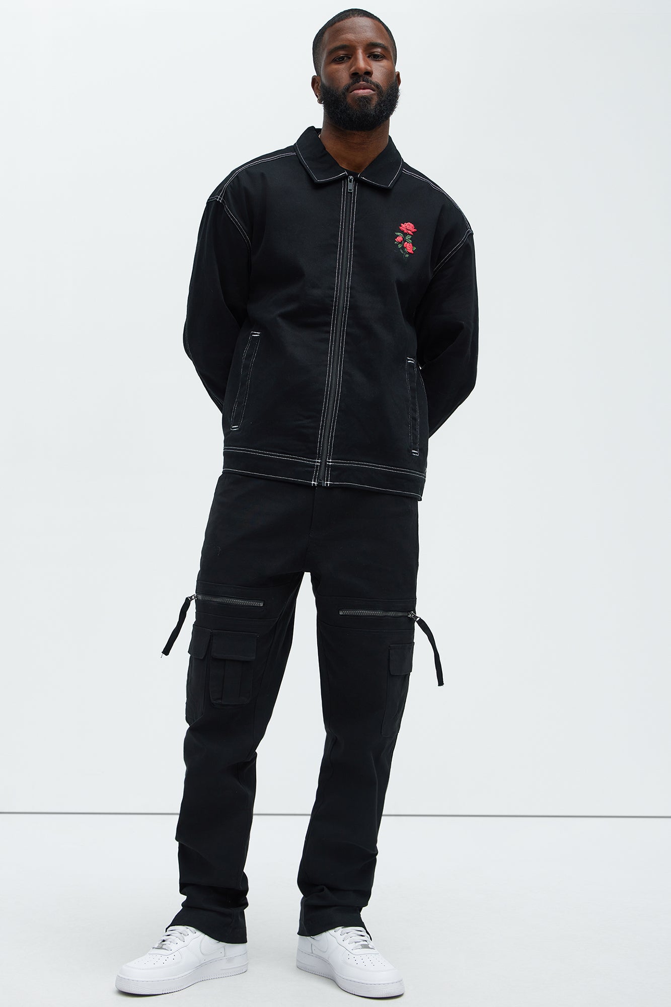 Camera Flash On Cargo Pants - Black