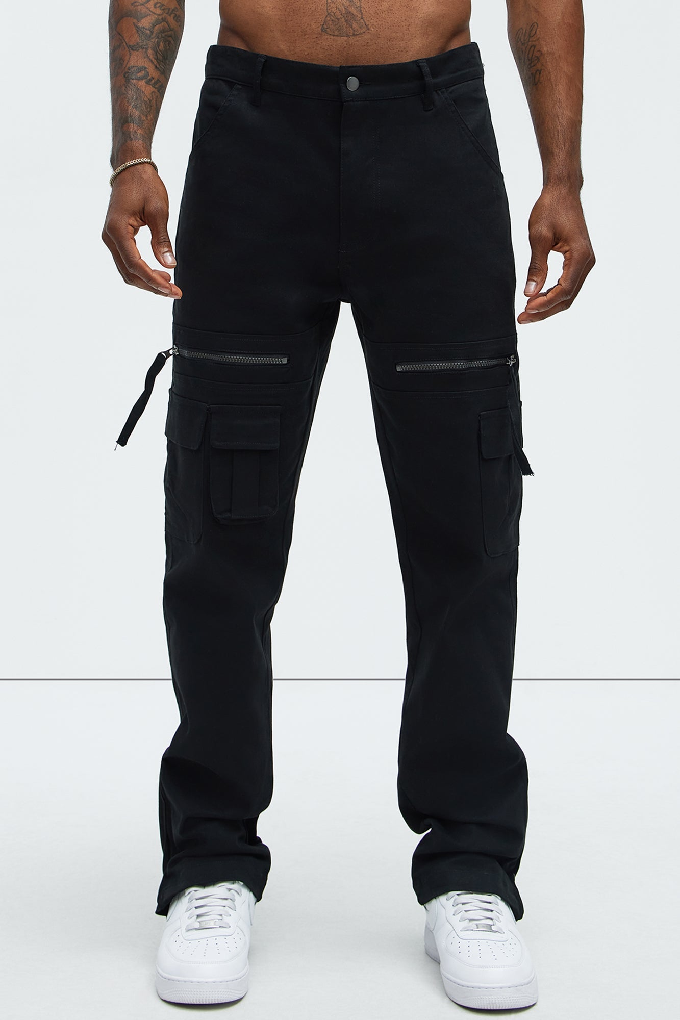 Camera Flash On Cargo Pants - Black