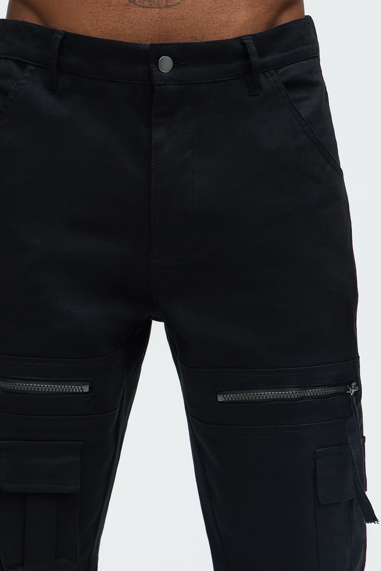 Camera Flash On Cargo Pants - Black