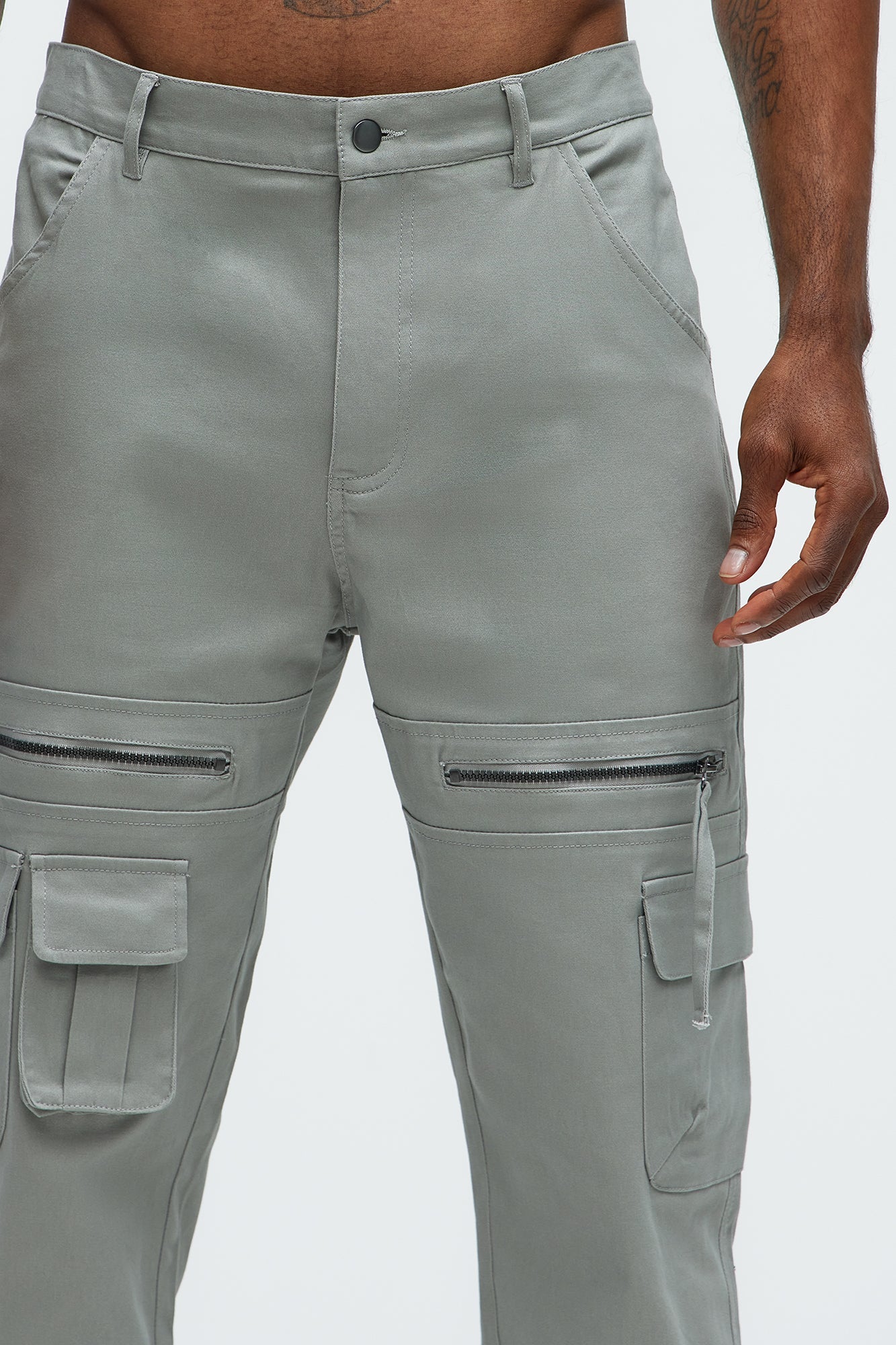 Camera Flash On Cargo Pants - Grey