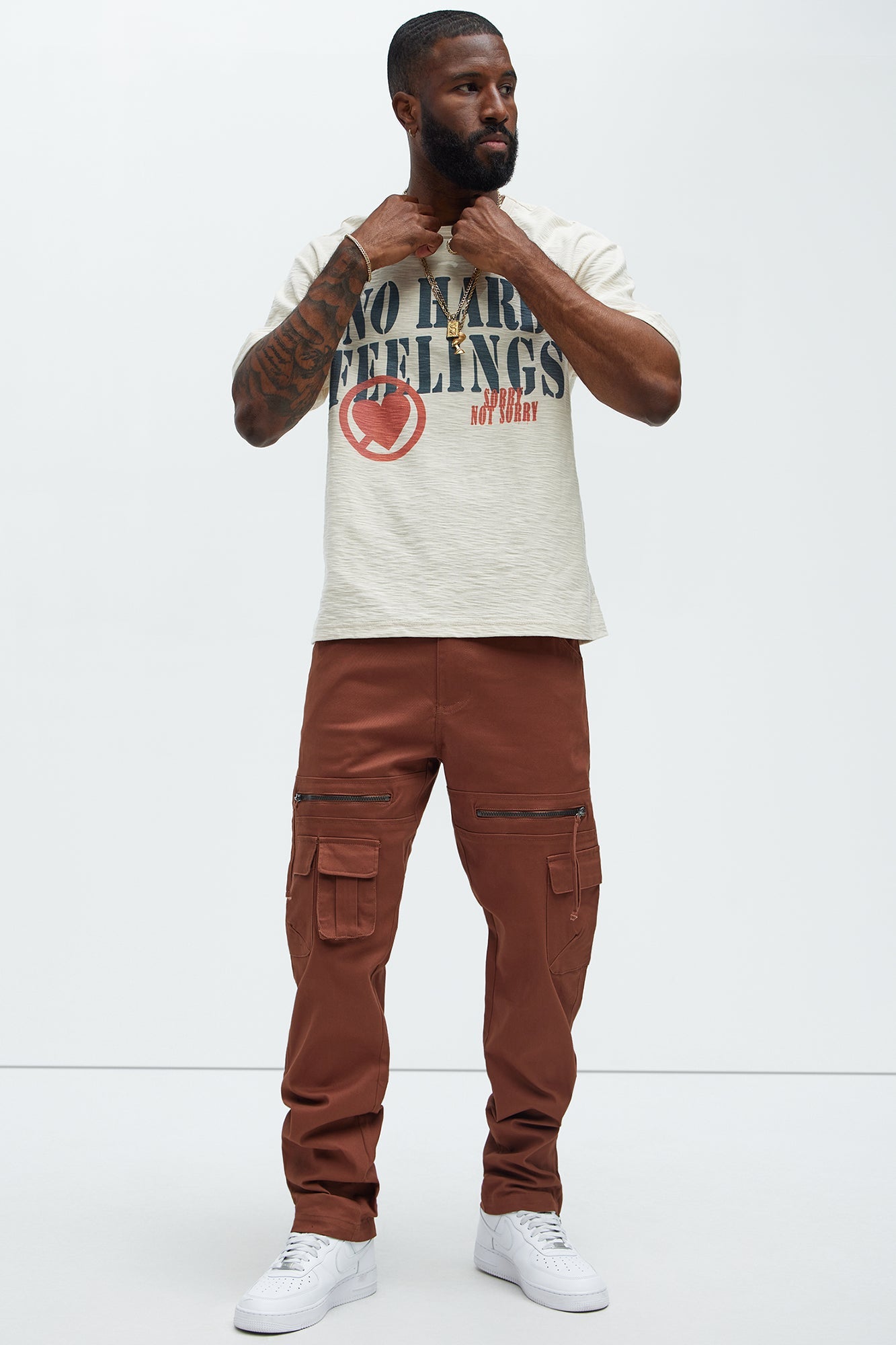 Camera Flash On Cargo Pants - Brown