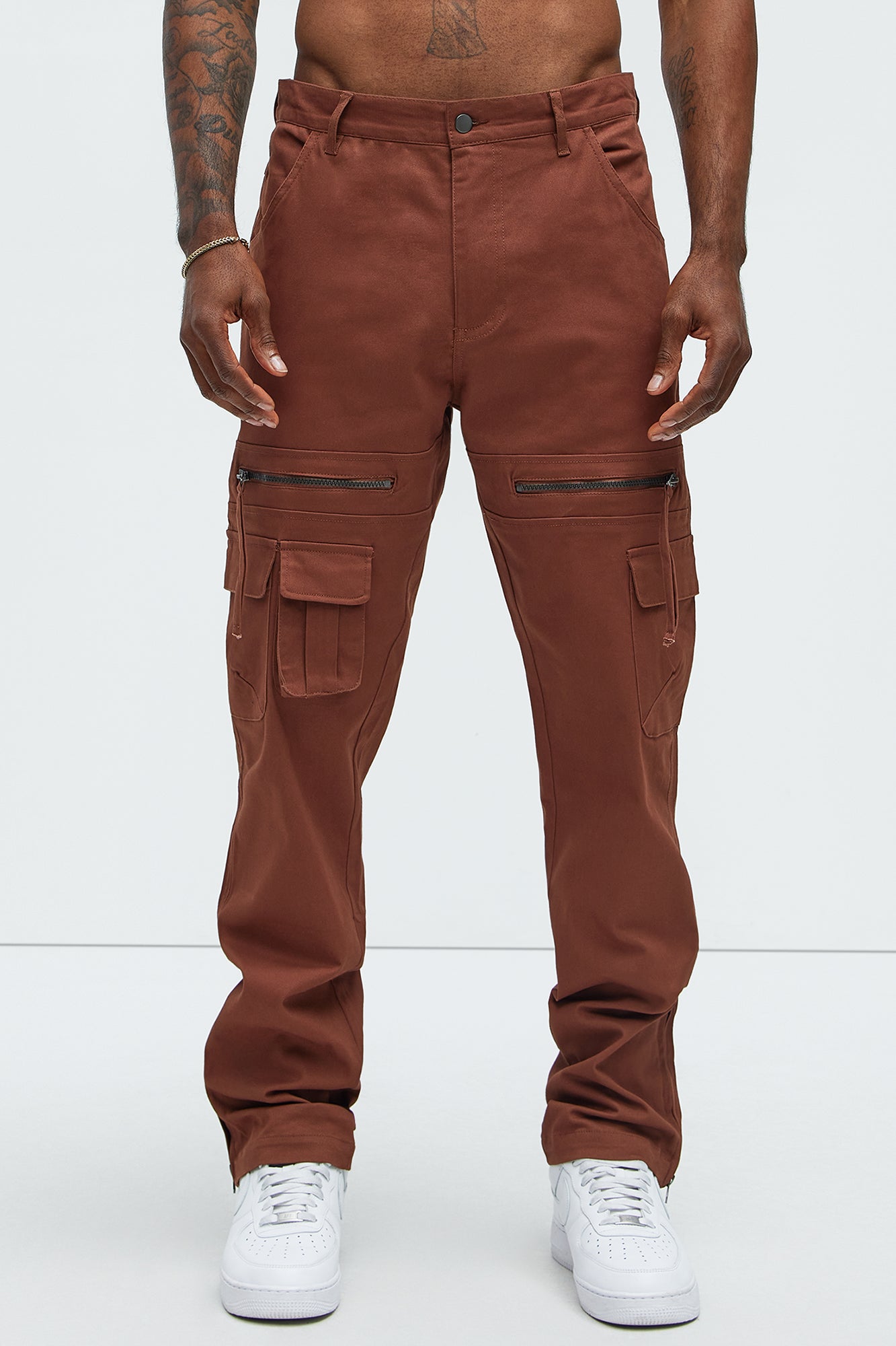 Camera Flash On Cargo Pants - Brown