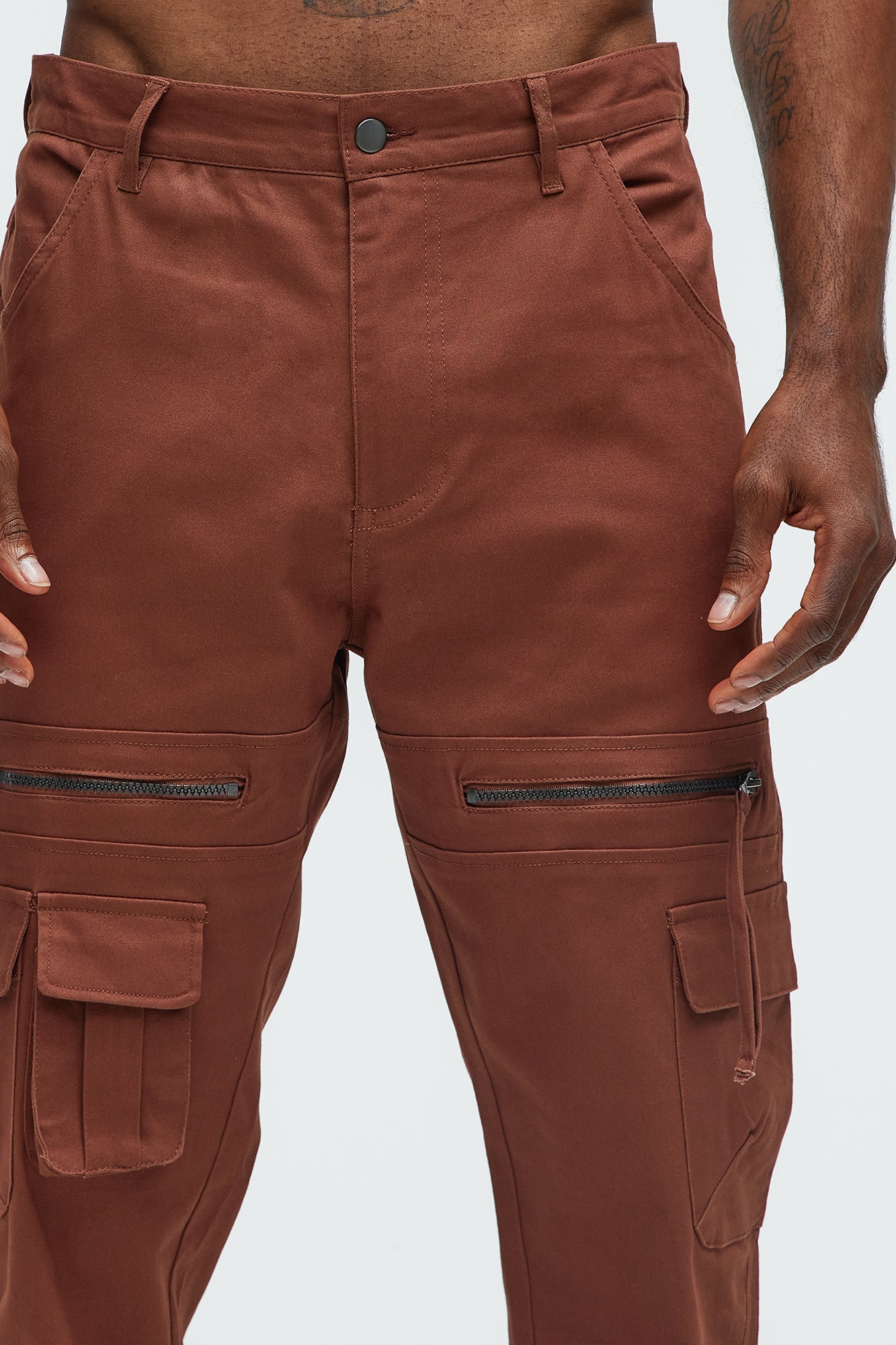 Camera Flash On Cargo Pants - Brown