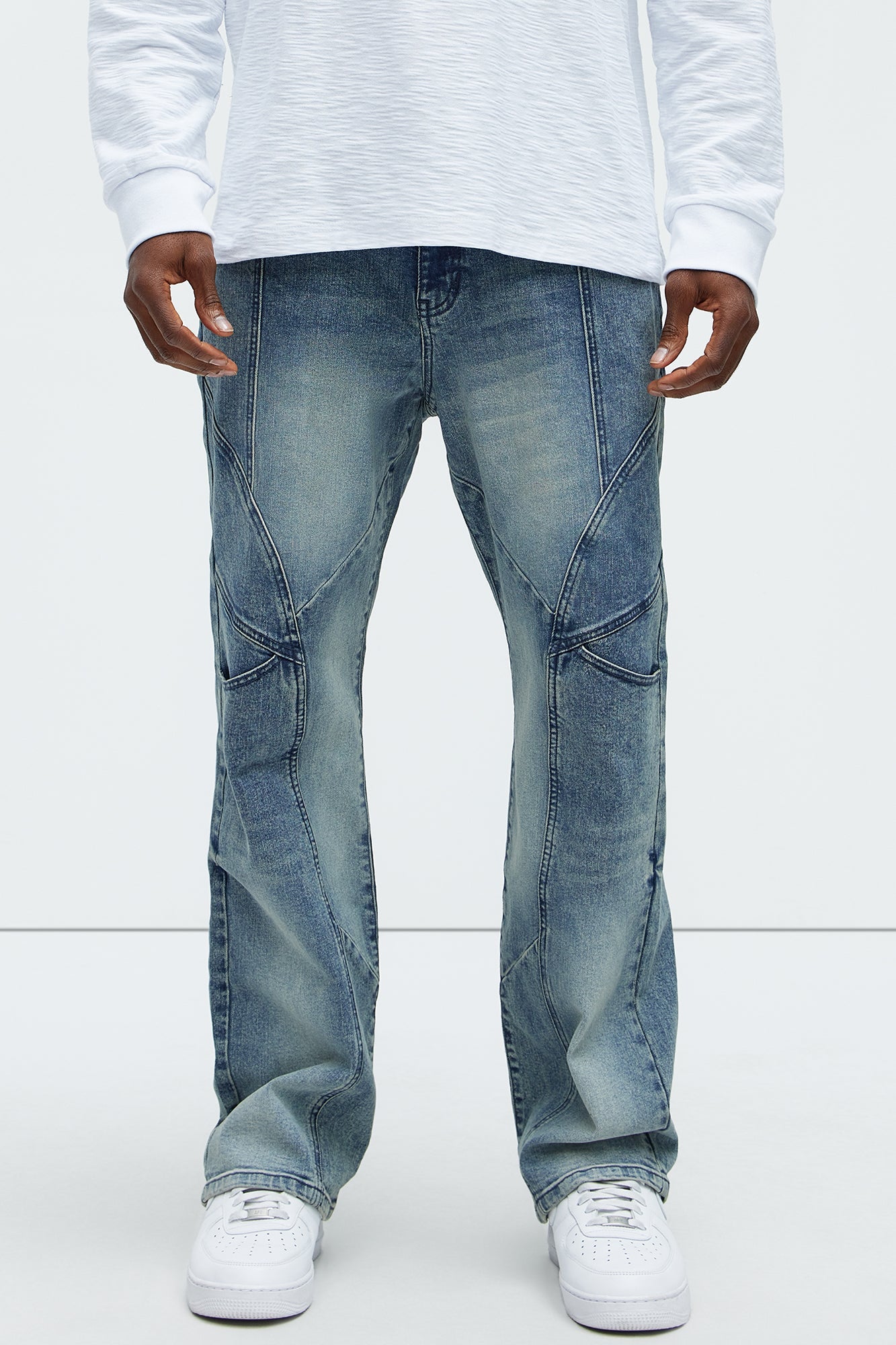 Trent Straight Utility Jeans - Medium Wash