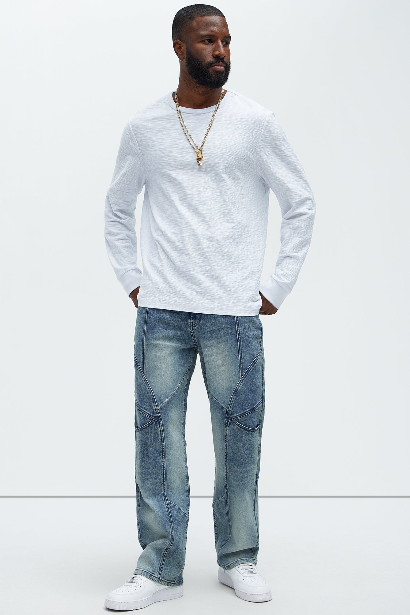 Trent Straight Utility Jeans - Medium Wash