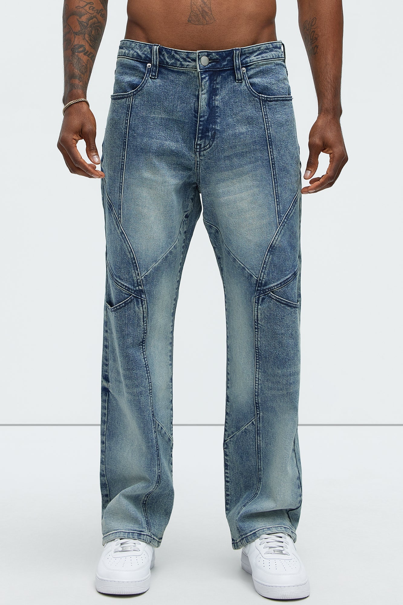 Trent Straight Utility Jeans - Medium Wash